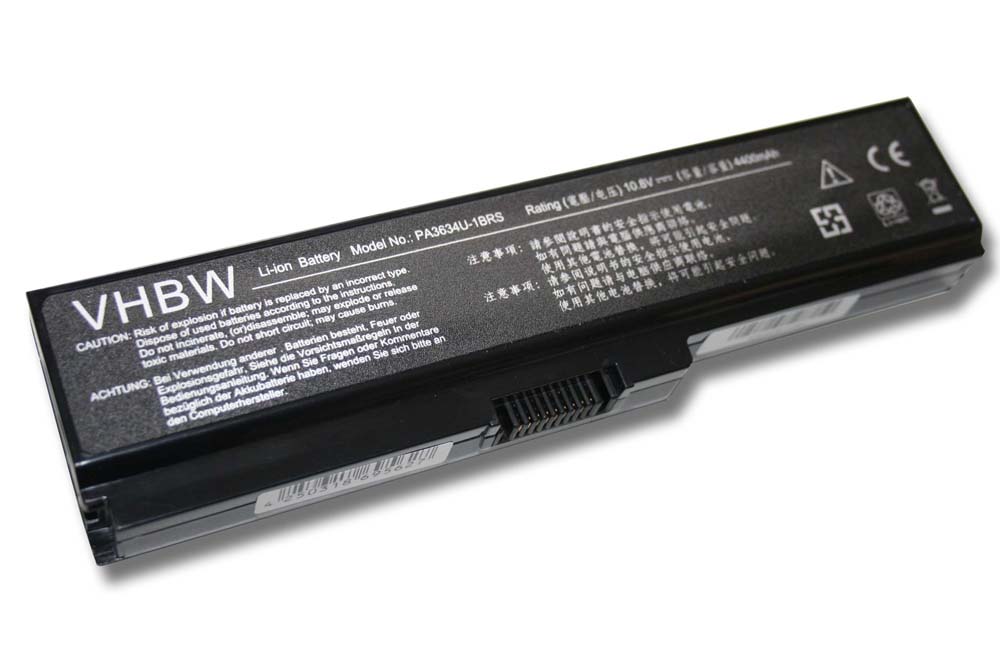 Notebook Battery Replacement for Toshiba PA3817U-1BRS, PA3817U-1BAS - 4400mAh 10.8V Li-Ion, black