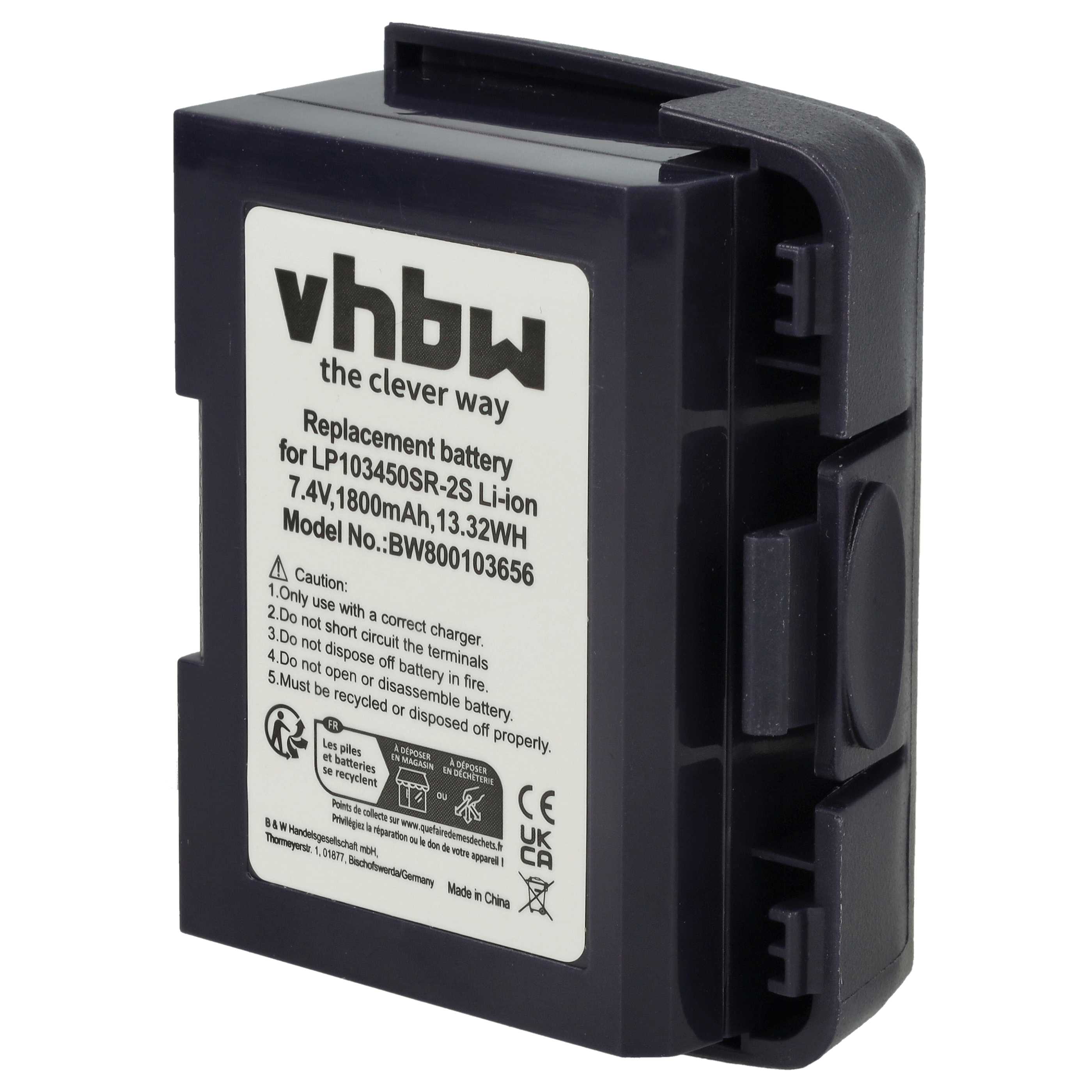 Batería reemplaza Verifone 24016-01-R para lector de tarjetas con chip (1800 mAh, 7,4 V, Li-Ion)