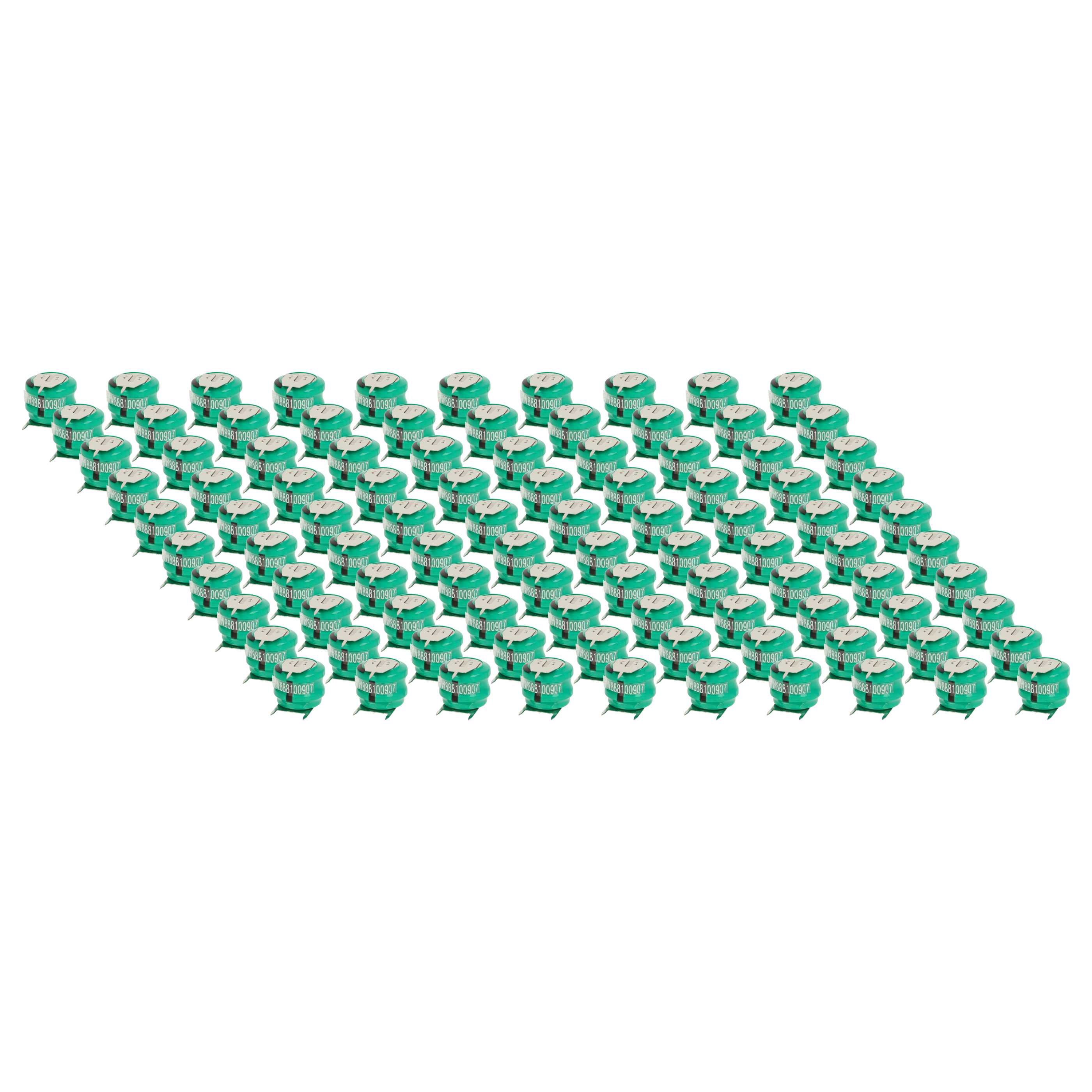 100x Button Cell Battery Type V80H 3 Pins for Model Building Solar Lamps etc. - 80 mAh 2.4 V NiMH