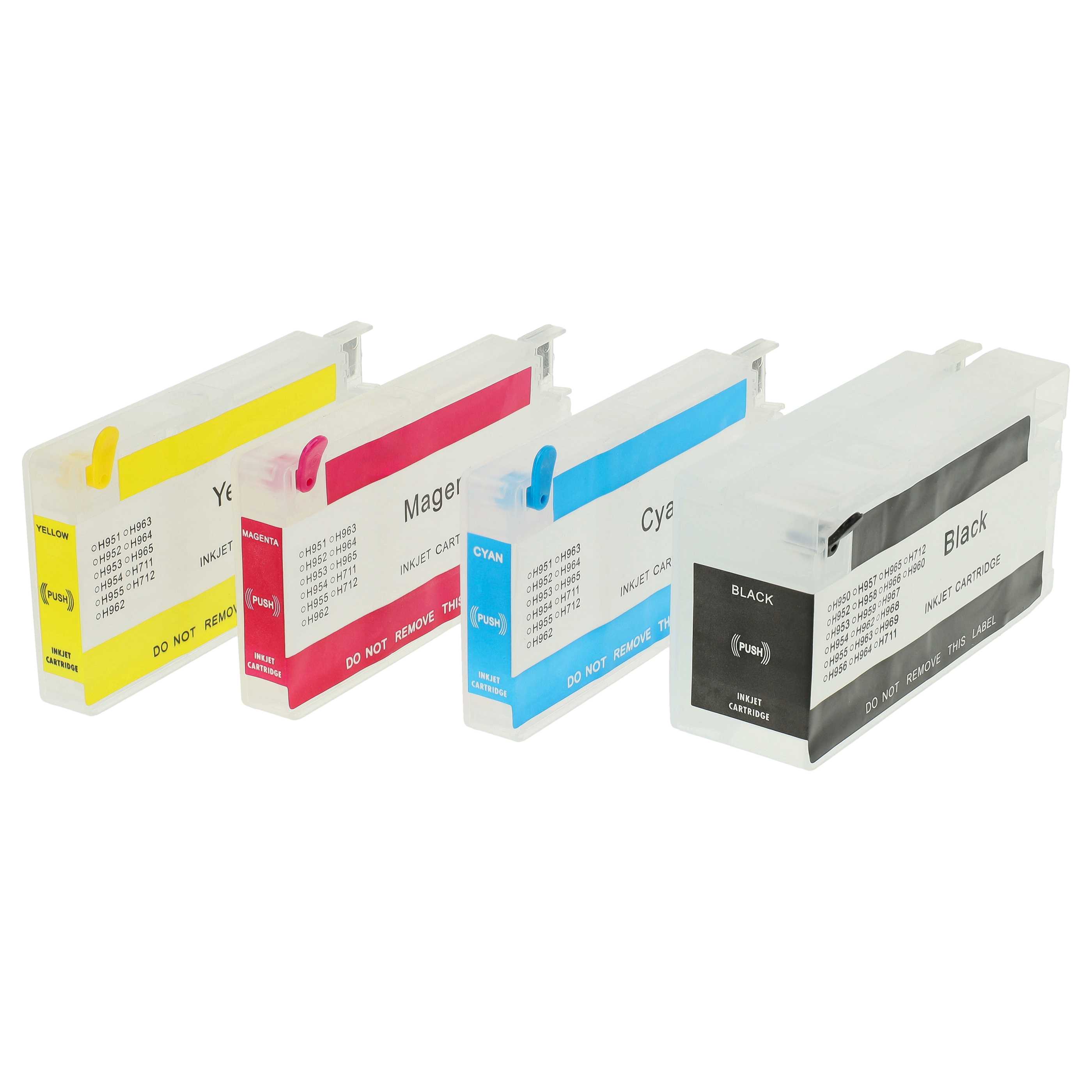 4x Cartucho tinta reemplaza HP 950, 951, 950XL, 951XL para impresora CISS HP - B/C/M/Y + chip