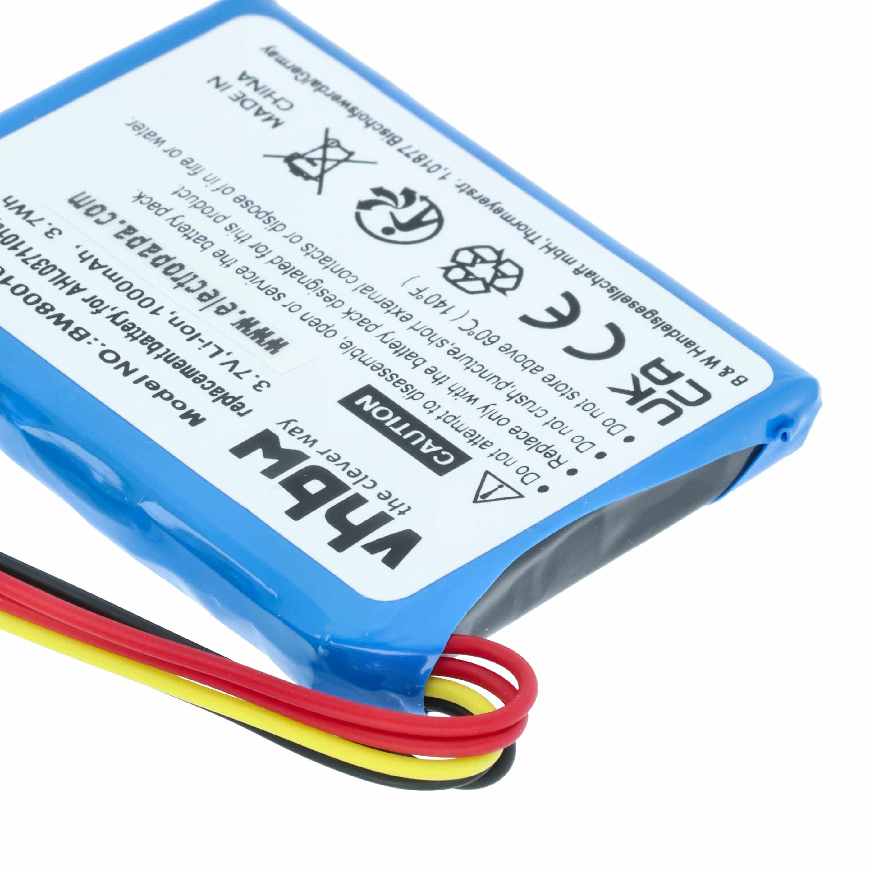 Akumulator do nawigacji GPS zamiennik TomTom AHL03711018, VF1C, AHL03711022, 4CQ02 - 1000 mAh 3,7 V Li-Ion