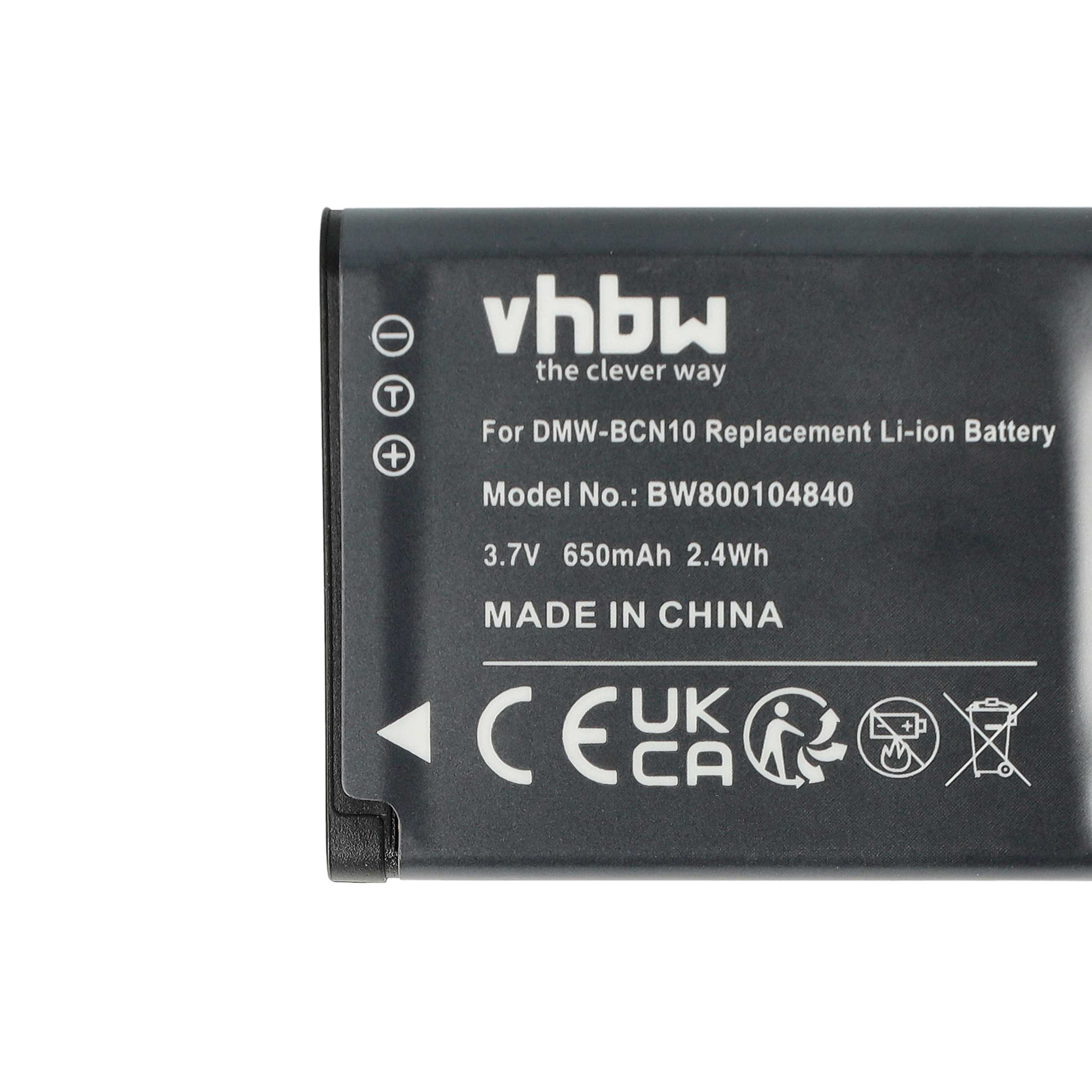 Battery replaces Leica BP-DC14E, BP-DC14 - 650mAh, 3.7V, Li-Ion