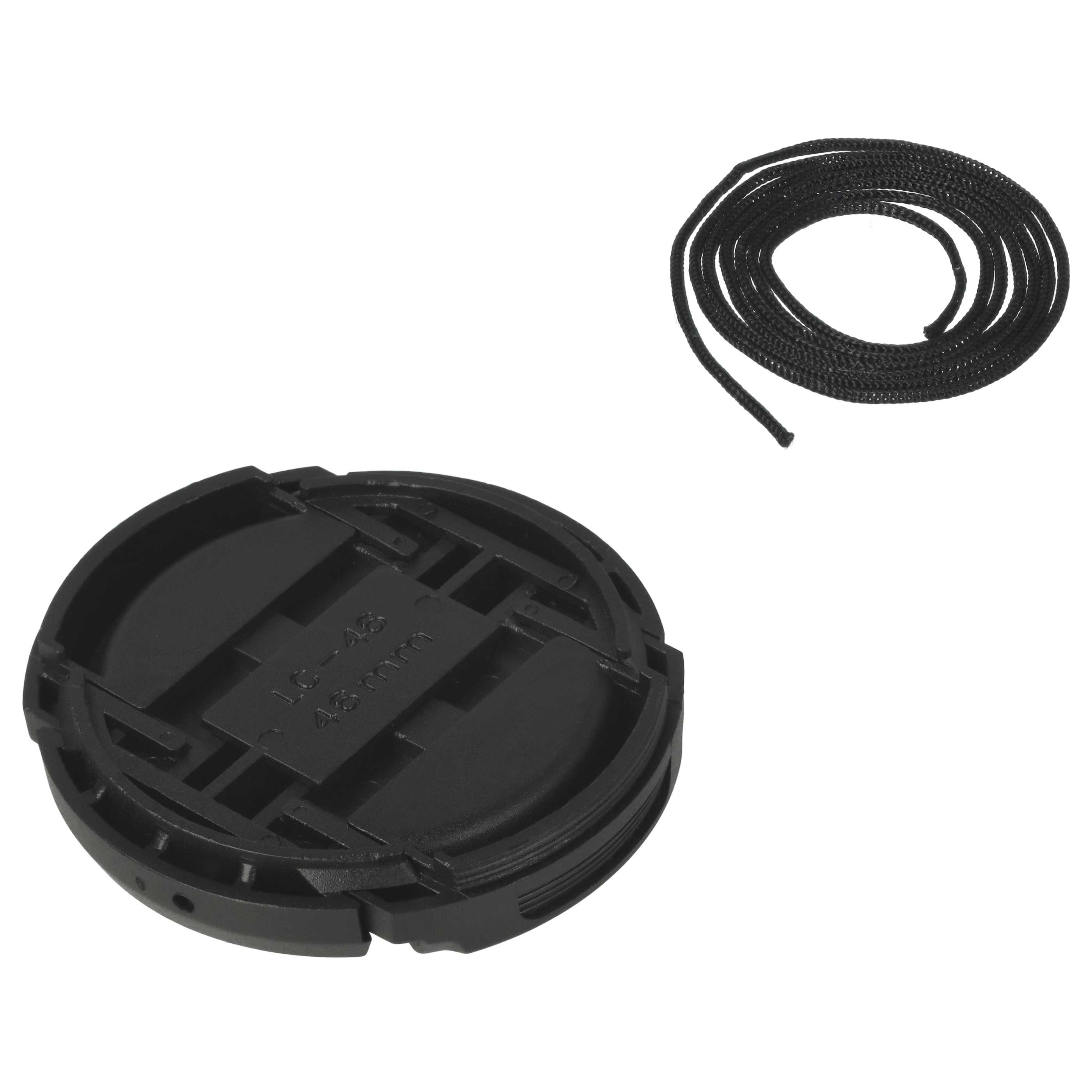 Bouchon d'objectif 46 mm - Prise centrée, plastique, noir