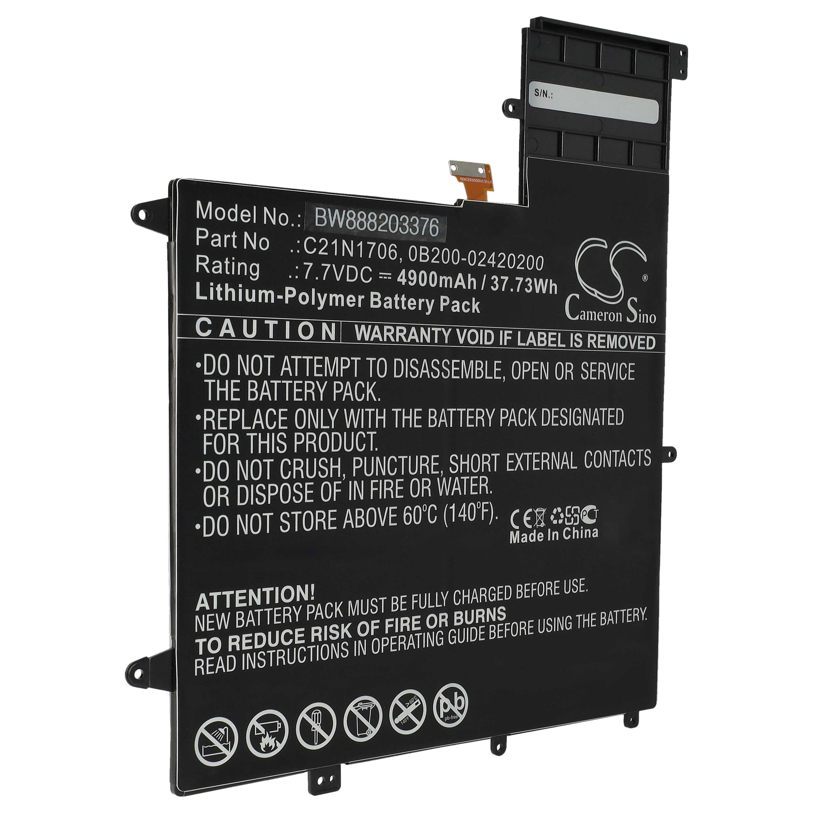 Akumulator do laptopa zamiennik Asus 0B200-02420200, C21N1706 - 4900 mAh 7,7 V LiPo