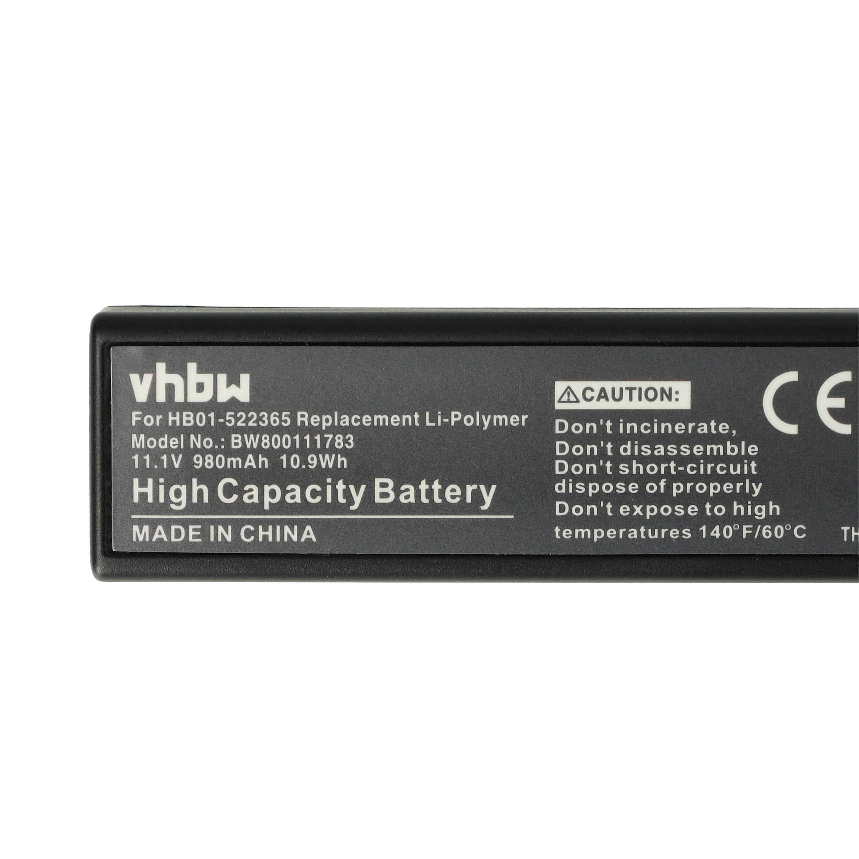 3x Battery replaces DJI HB01, HB01-522365 - 980mAh, 11.1V, Li-polymer