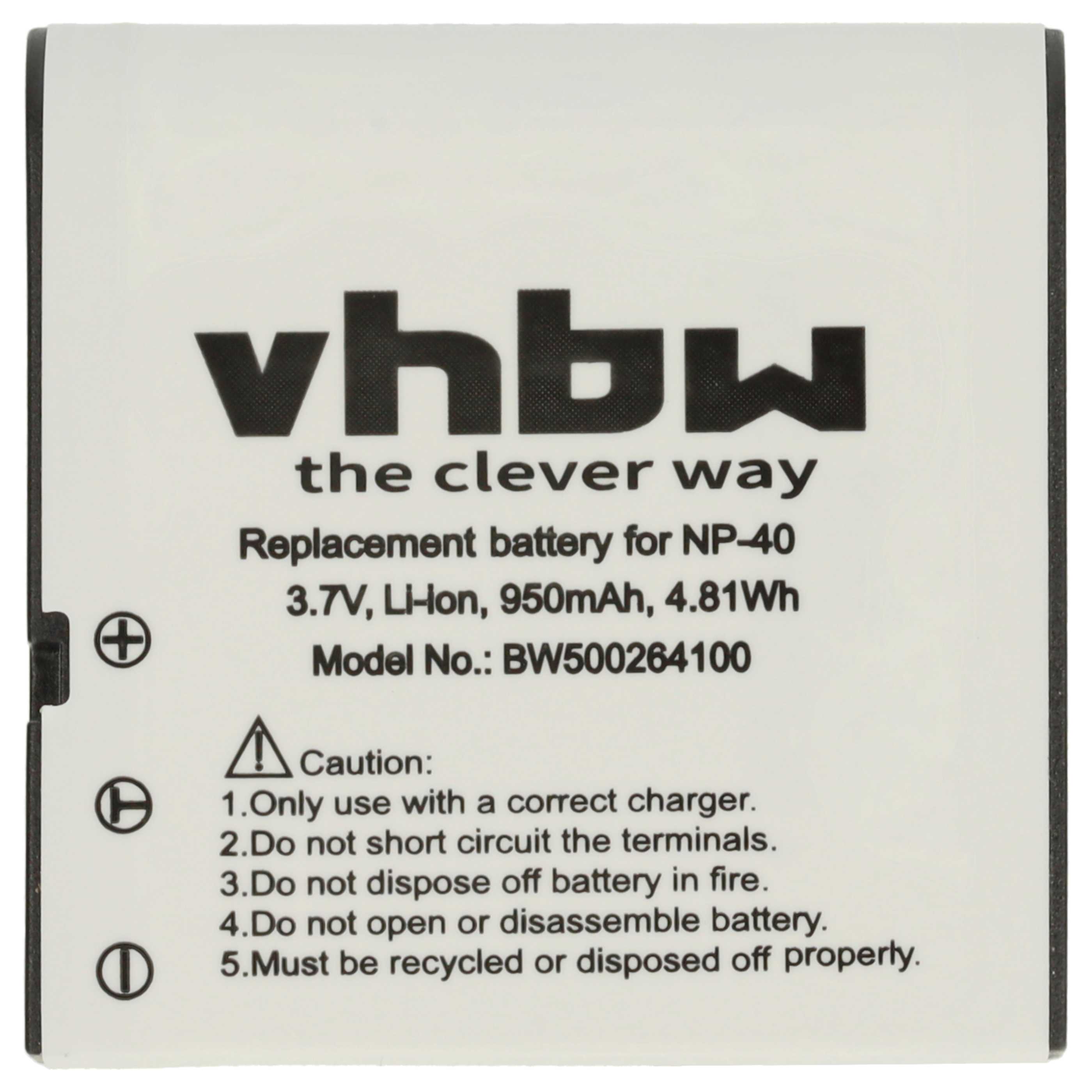 Battery replaces BenQ NP-40DBA, NP-40, NP-40DCA - 950mAh, 3.6V, Li-Ion