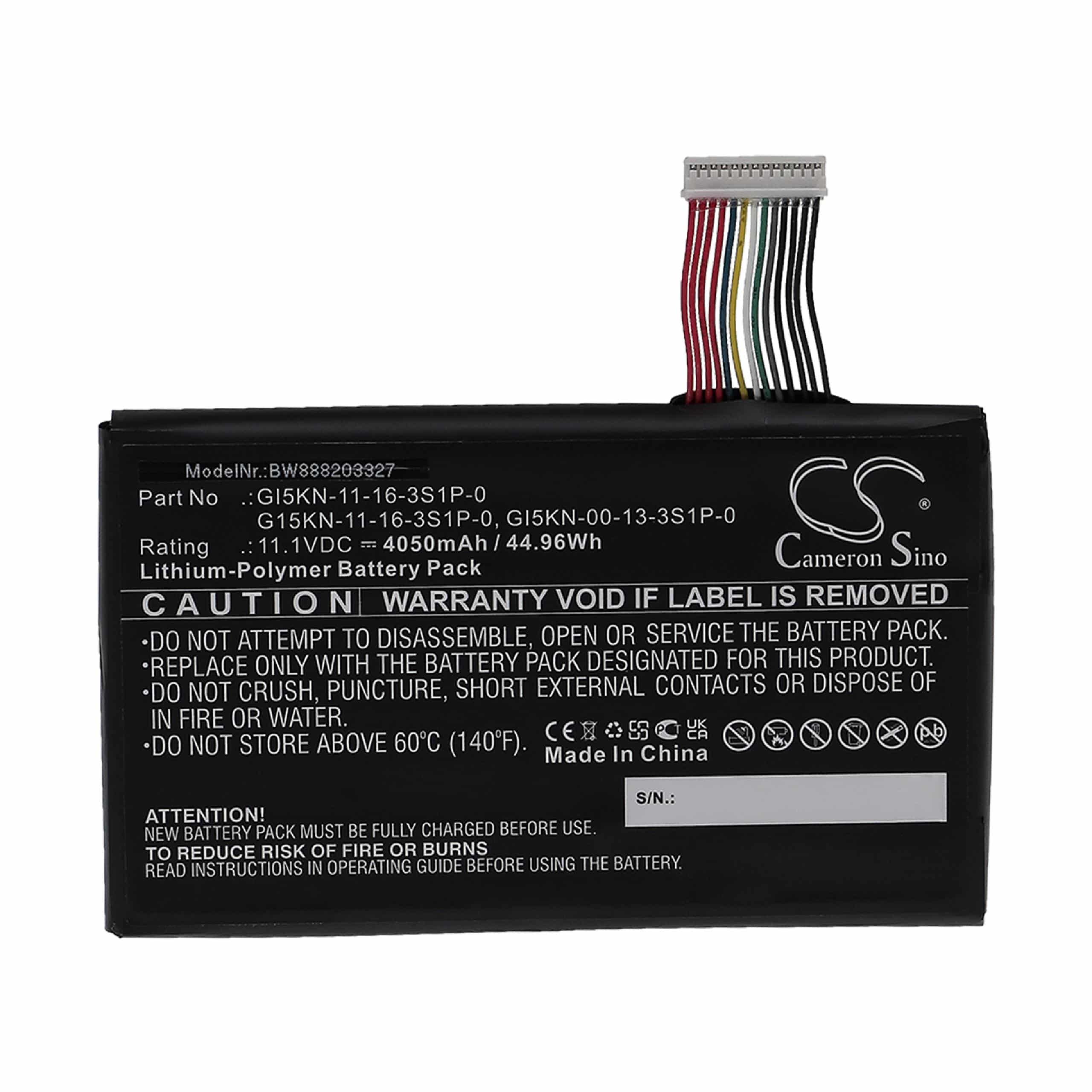 Batterie remplace Hasee G15KN-11-16-3S1P-0 pour ordinateur portable - 4050mAh 11,1V Li-polymère