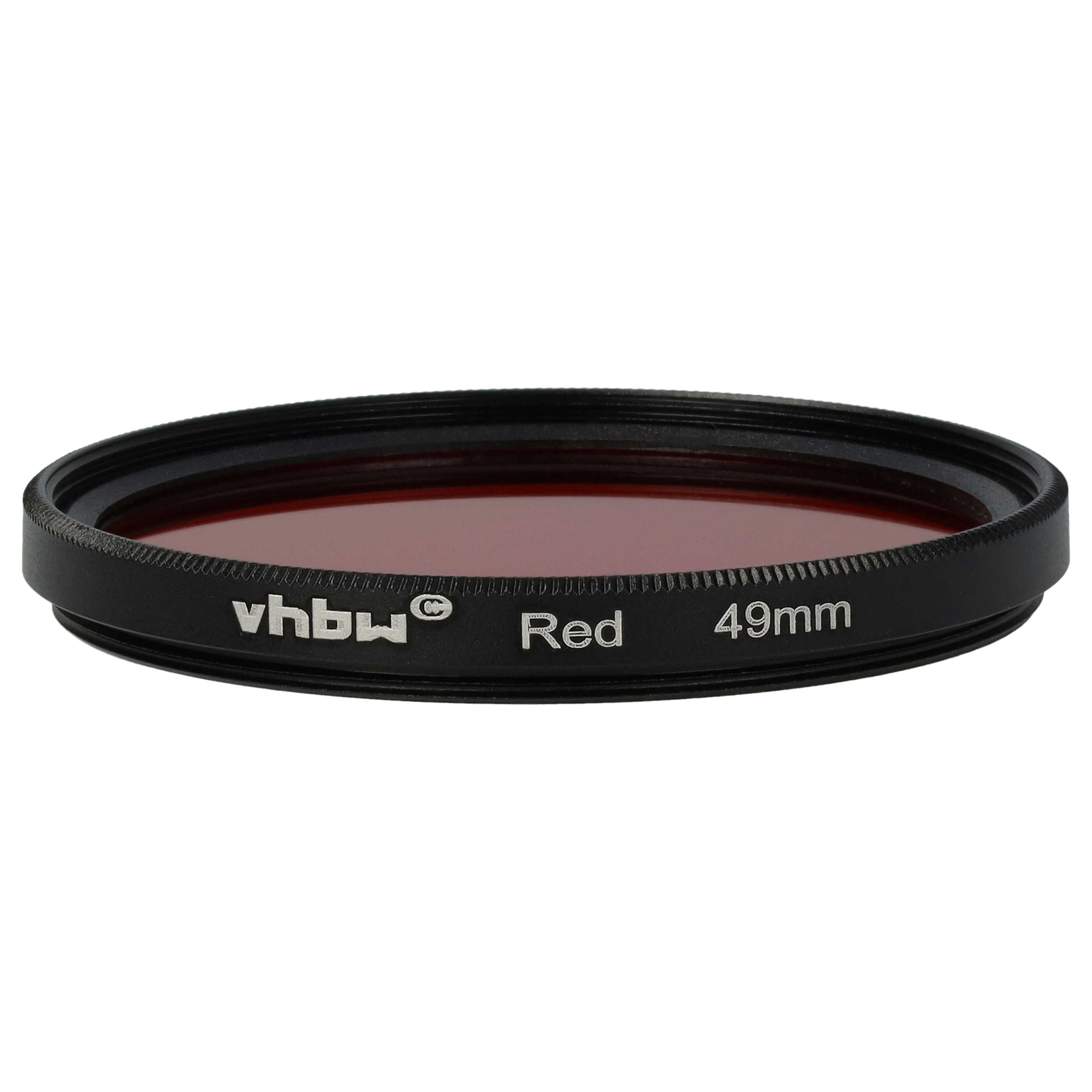 Coloured Filter, Red suitable for Camera Lenses with 49 mm Filter Thread - Red Filter