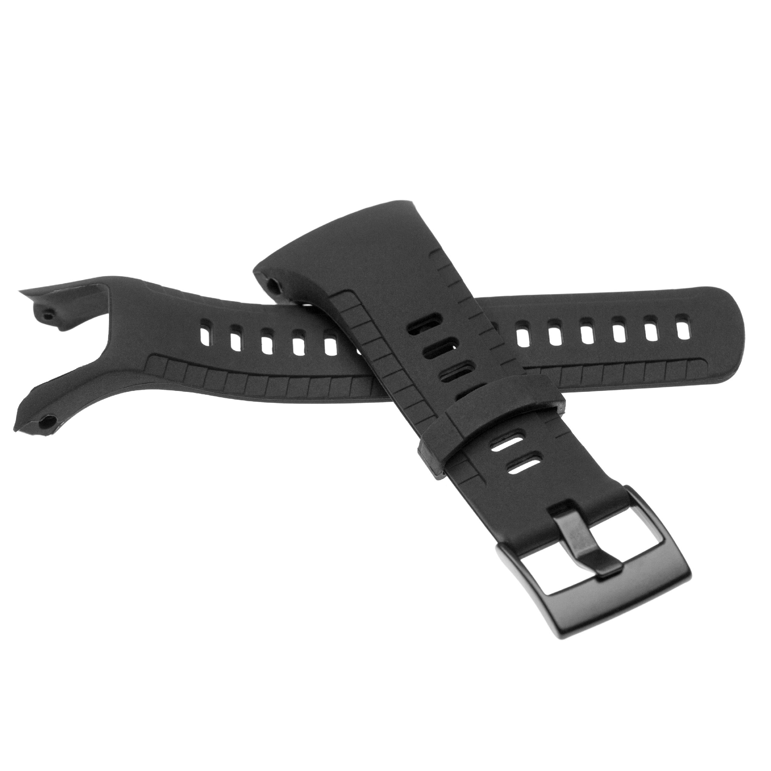 Armband für Suunto Smartwatch - 12,2 + 9,6 cm lang, 34mm breit, Silikon, schwarz