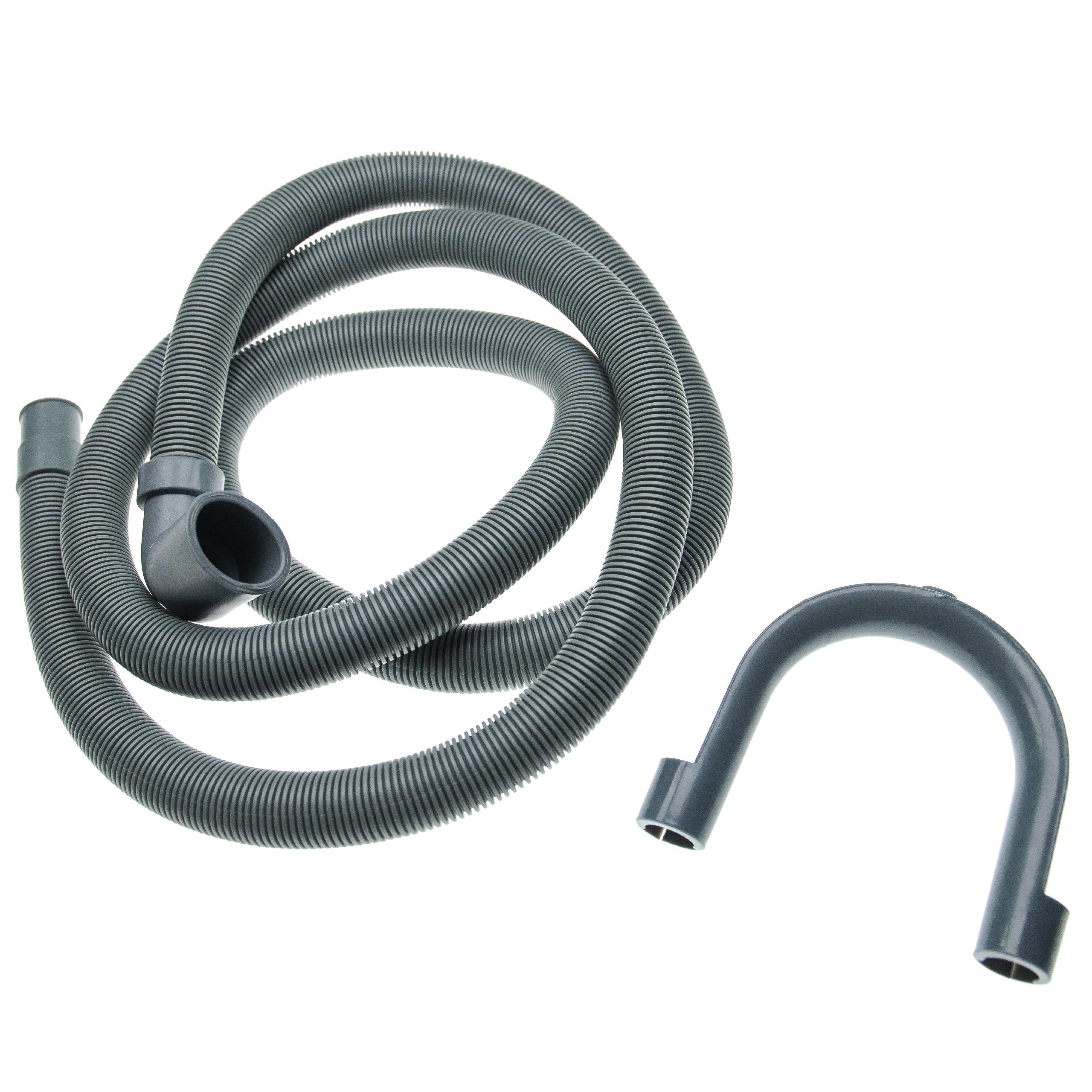 Drain Hose compatible with most Washing Machines - 22/29mm Right Angle Connection, Grey