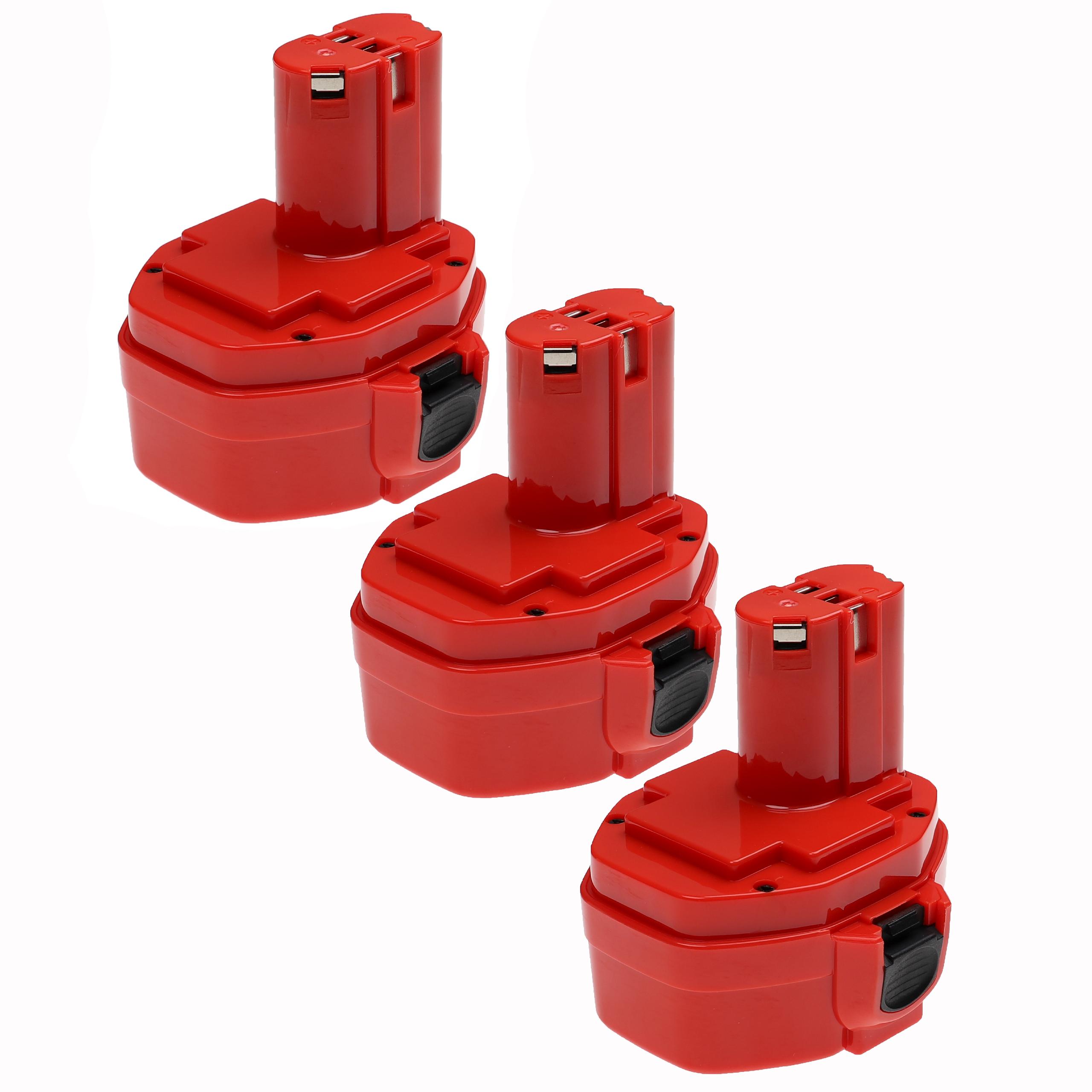 3x Battery replaces Makita 1434, 1422, 1422 192600-1, 1433, 1420 Electric Power Tool - 3300 mAh, 14.4 V, NiMH