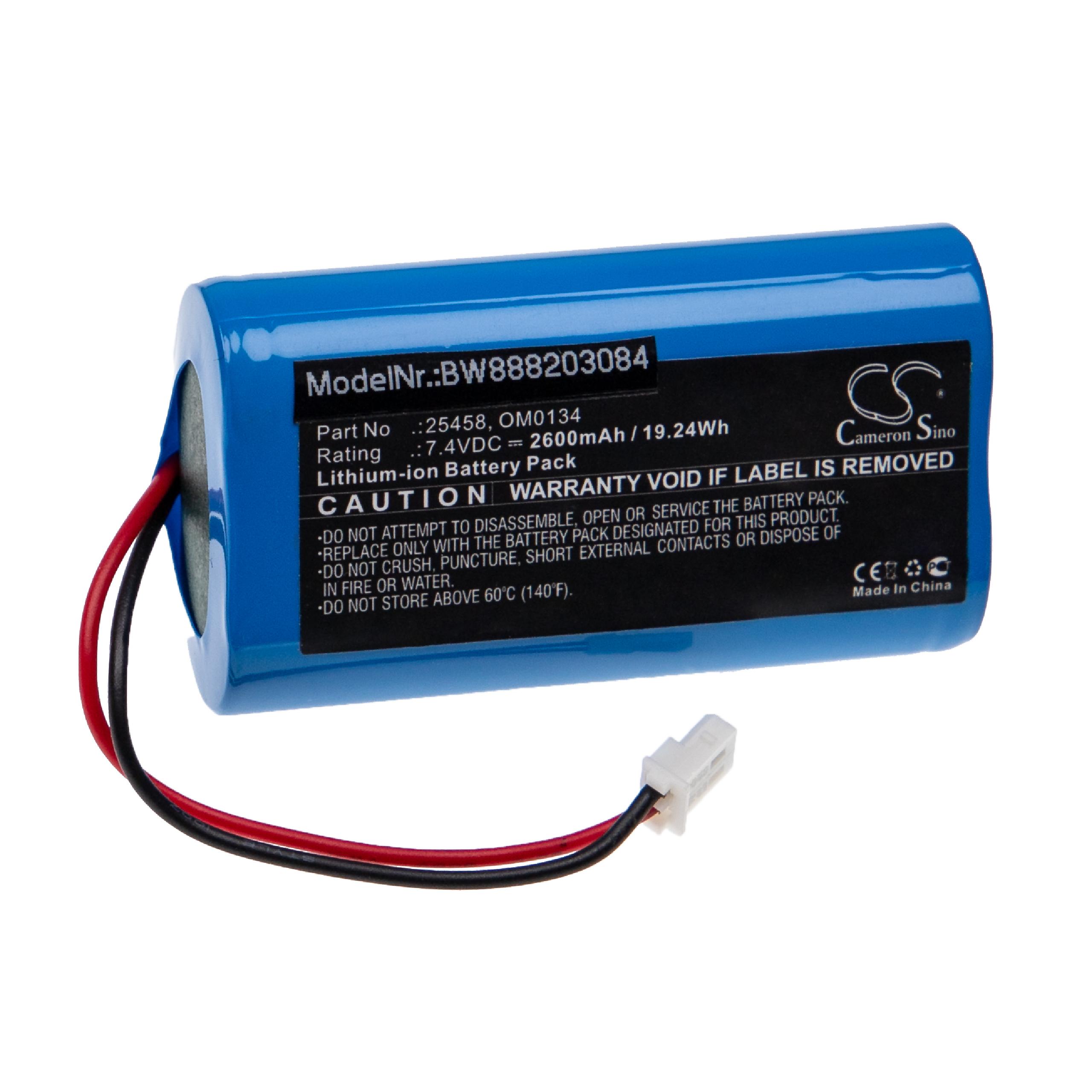 Batterie remplace SurgiTel OM0134, 25458 pour appareil médical - 2600mAh 7,4V Li-ion
