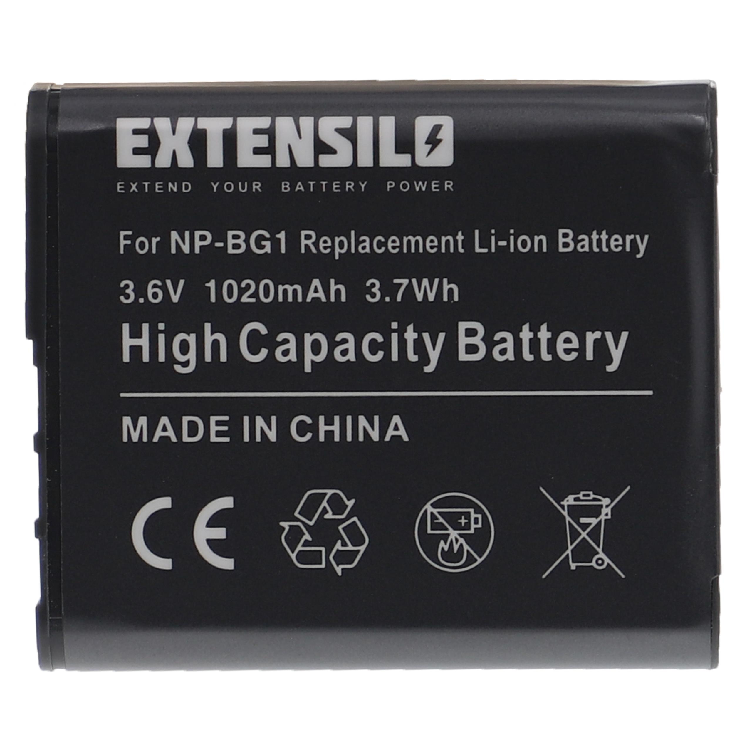 Batteria sostituisce Sony NP-BG1, NP-FG1 per fotocamera Sony - 1020mAh 3,6V Li-Ion