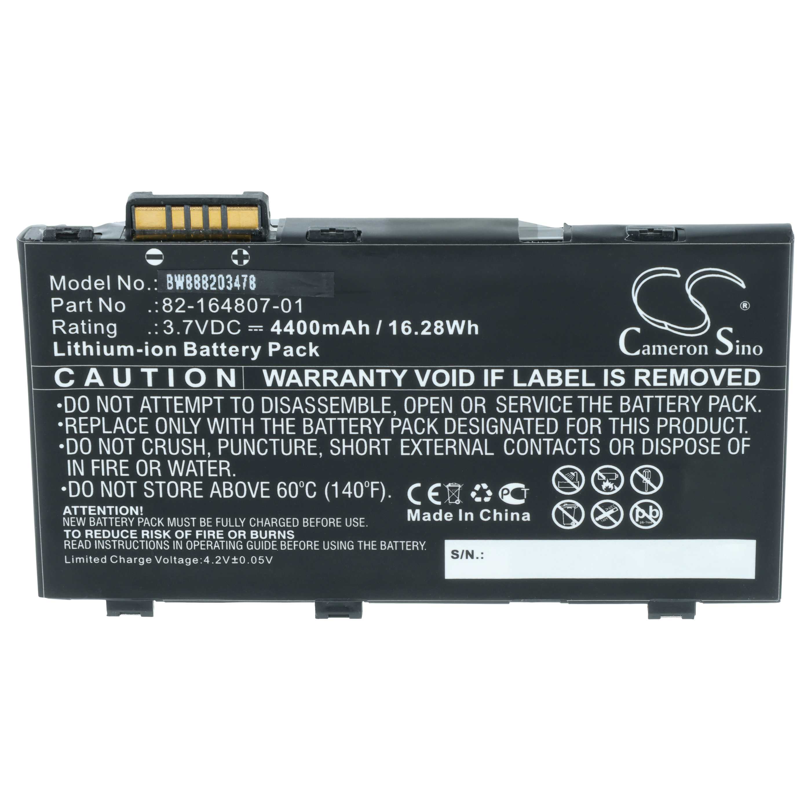 Mobile Computer 5x Battery replaces Motorola 82-172087-01, 82-164807-01, 82-164801-02 - 4400mAh, 3.7V