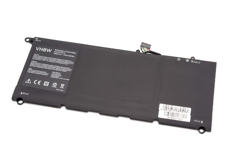 Batterie remplace Dell 90V7W, 5K9CP, 0N7T6, 0DRRP pour ordinateur portable - 7300mAh 7,4V Li-polymère