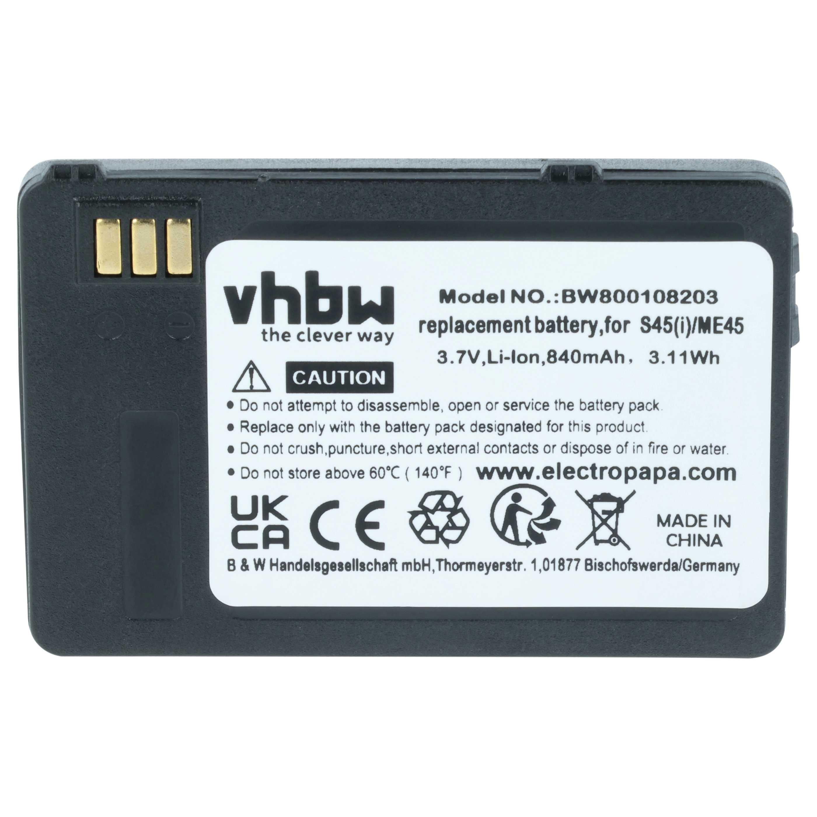 Akumulator do telefonu smartfona zamiennik Siemens V30145-K1310-X185, N4501-A100 - 840 mAh 3,7 V Li-Ion