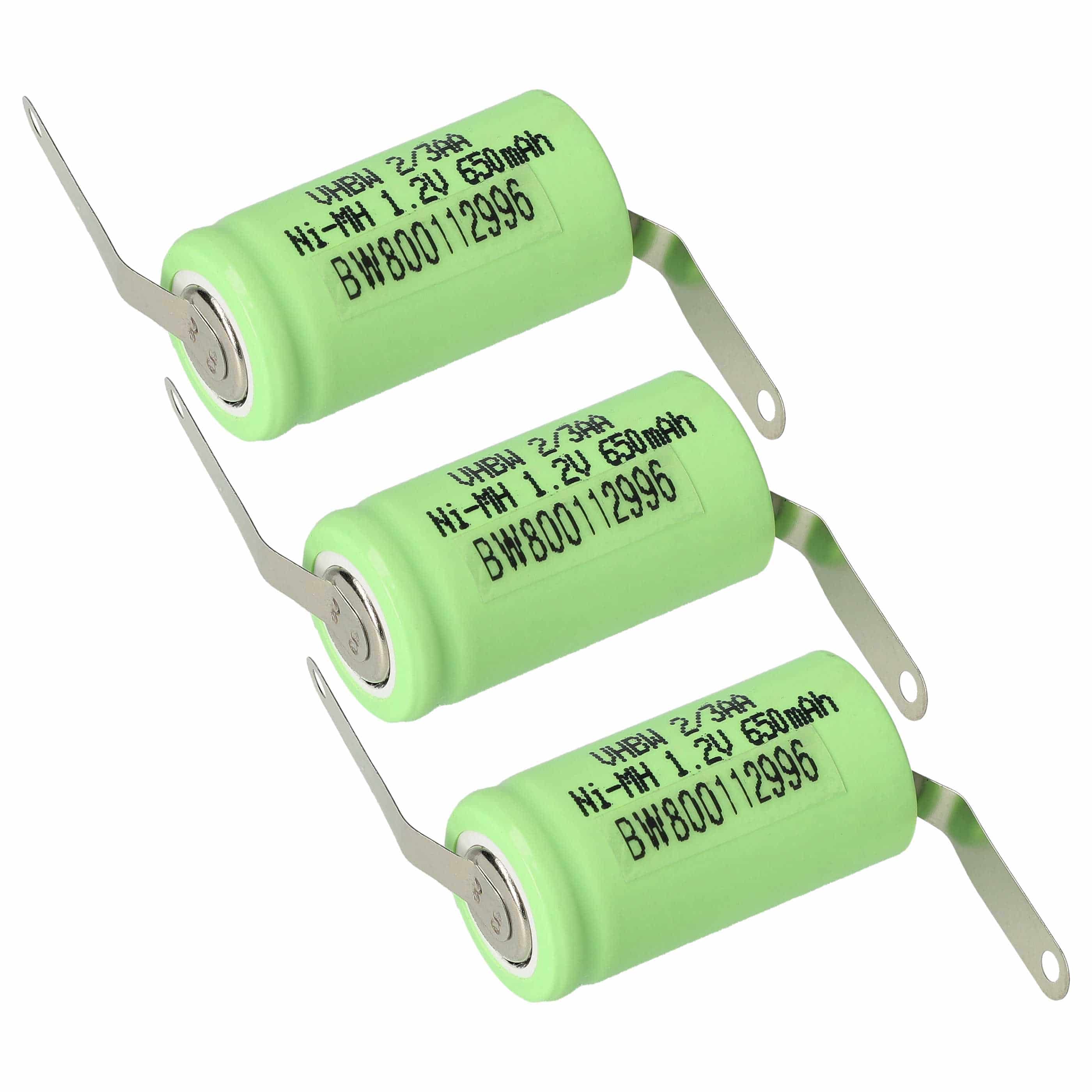 Batterie (3 pcs.) remplace 2/3AA modèle radio-télécommandé - 650mAh 1,2V NiMH