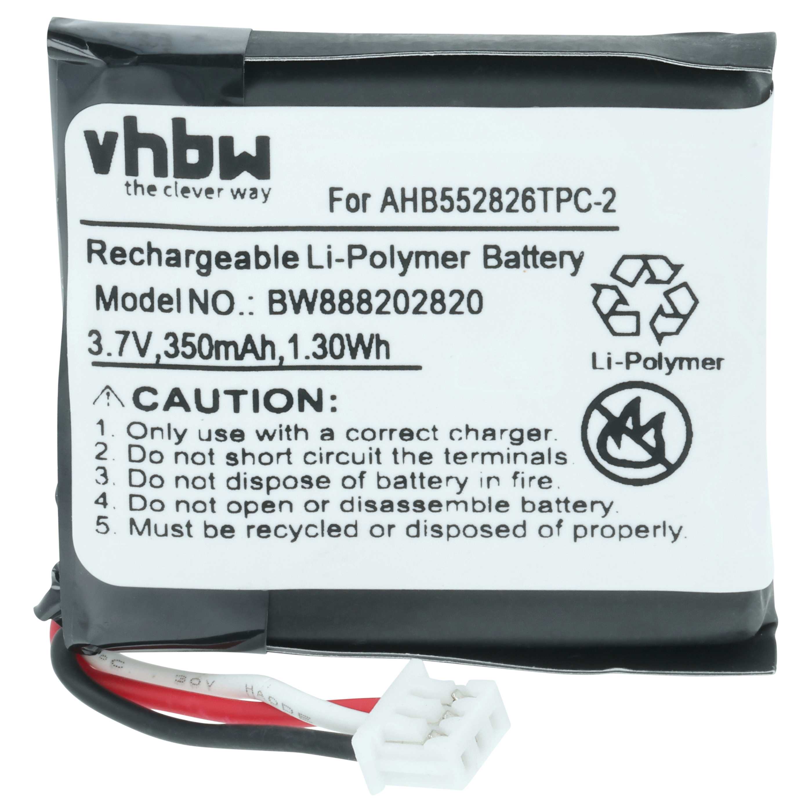 Akumulator do słuchawek bezprzewodowych zamiennik Sennheiser AHB552826TPC - 360 mAh 3,7 V LiPo