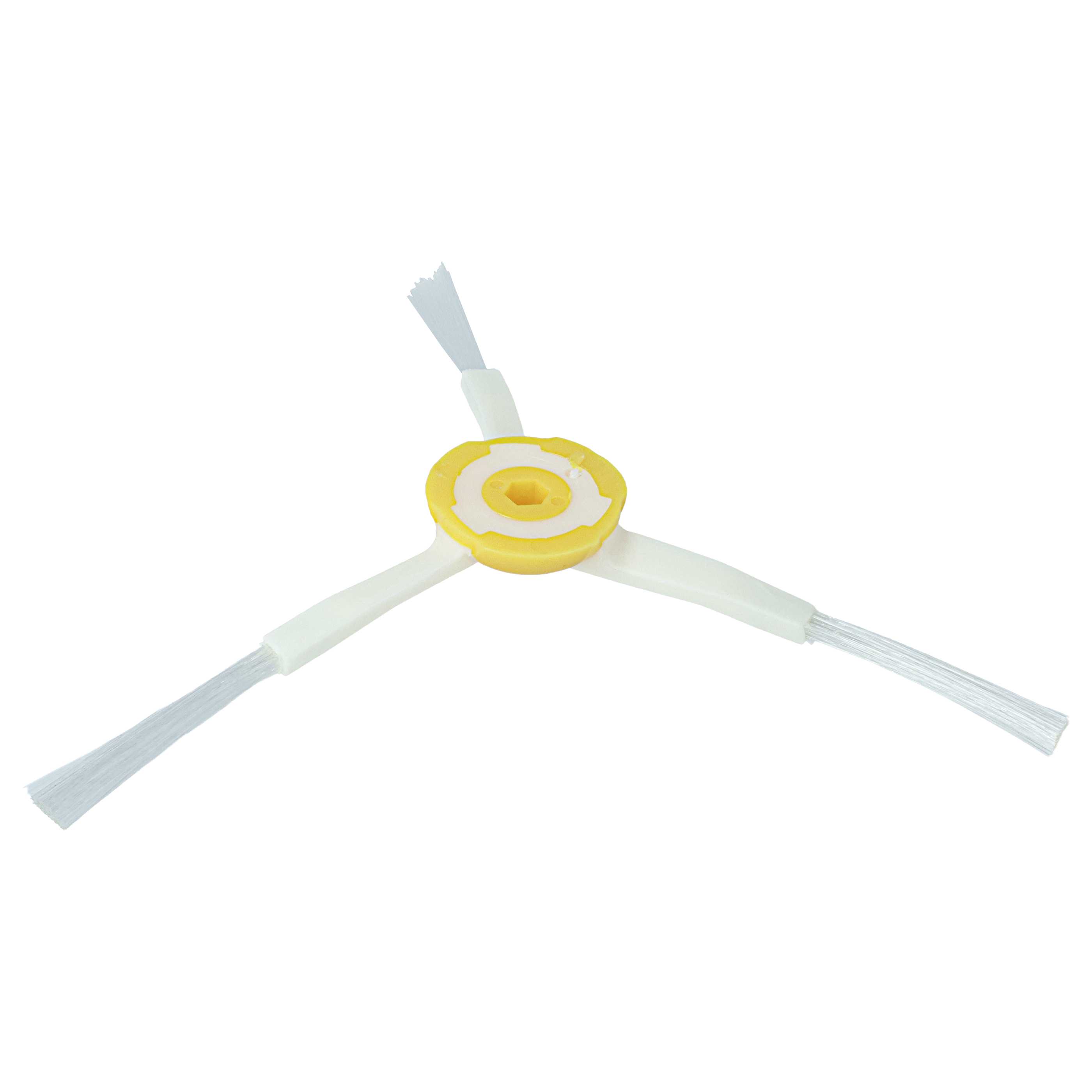 6x Side Brush suitable for iRobot Roomba 866, 876, 900, 960 Robot Vacuum Cleaner - 3-armed, white, yellow