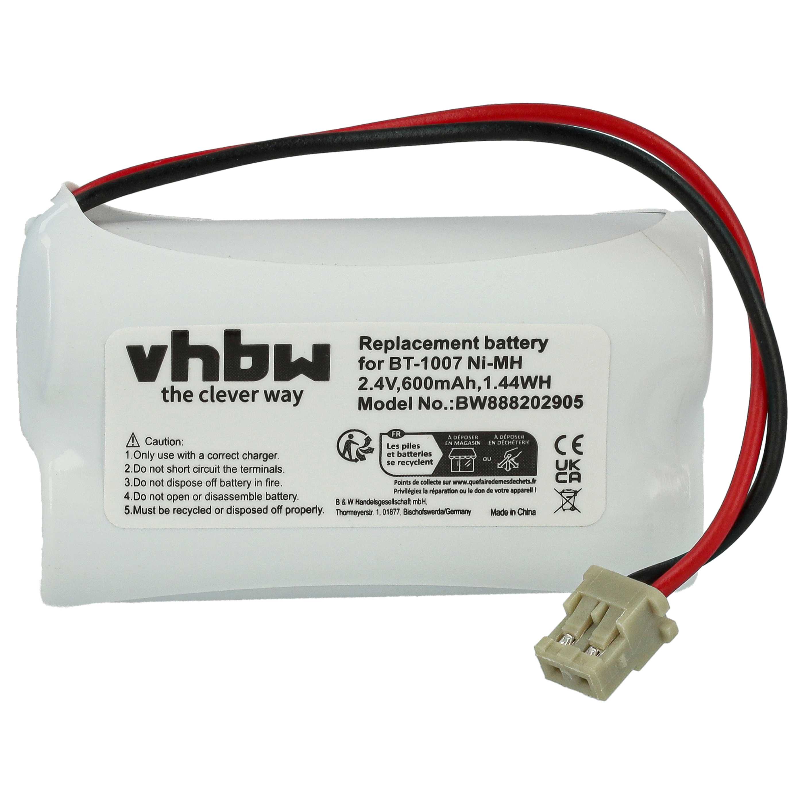 Batterie remplace Memorex BP-904, BT-904 pour téléphone GP - 600mAh 2,4V NiMH