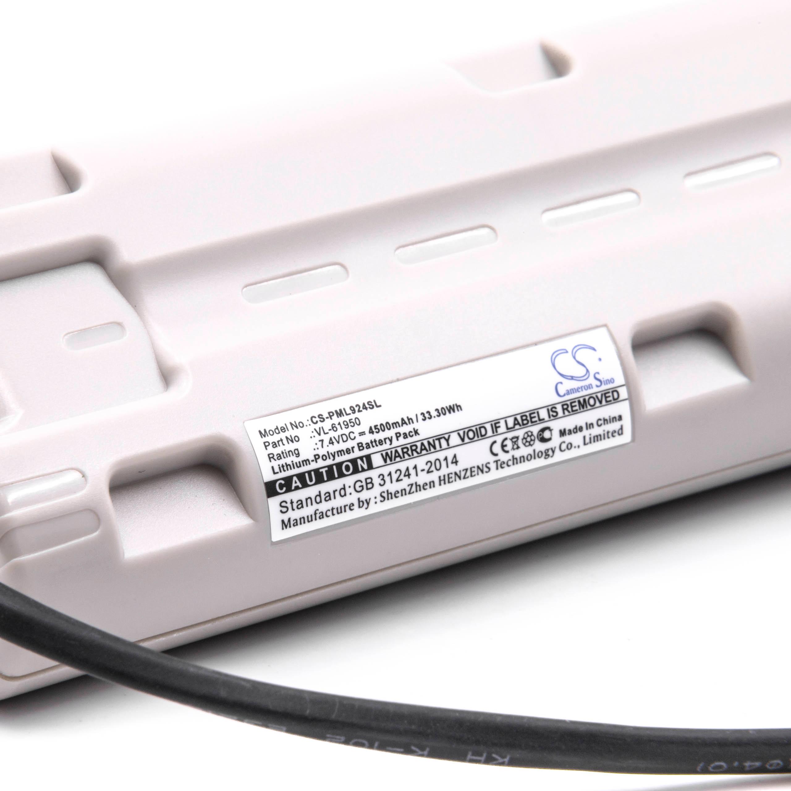 Batería reemplaza Pure VL-61950 para radio digital Pure - 4500 mAh 7,4 V Li-poli