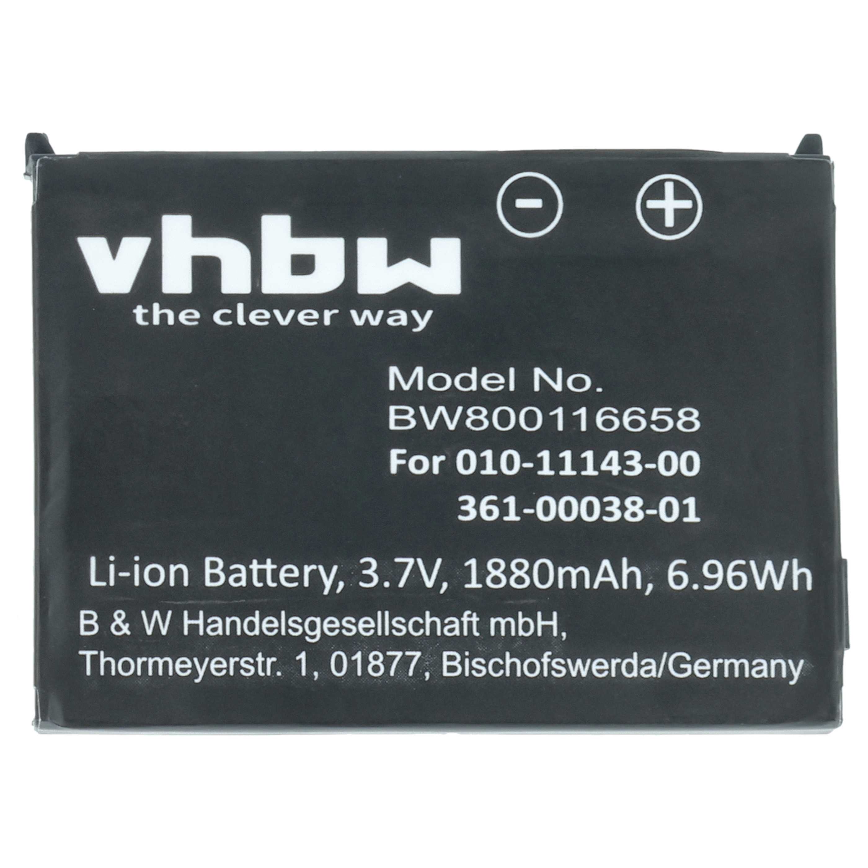 Akumulator do nawigacji GPS zamiennik Garmin 010-11143-00, 361-00038-01 - 1880 mAh 3,7 V Li-Ion