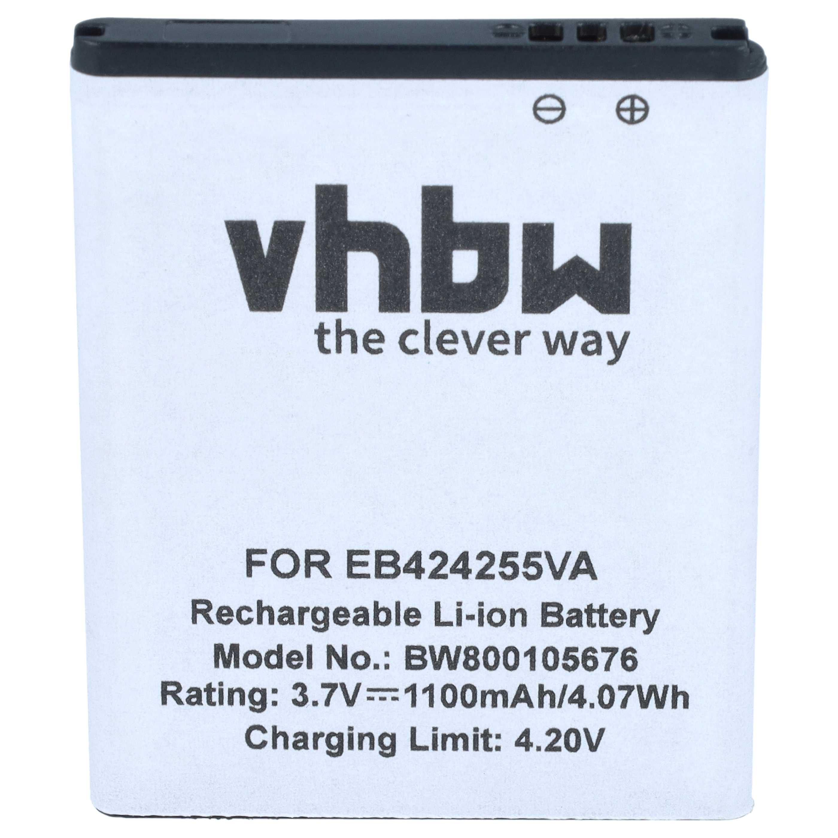 Akku als Ersatz für Samsung EB424255VA, AB463851BABSTD, AB463851BA für Virgin Mobile - 1100mAh 3,7V Li-Ion