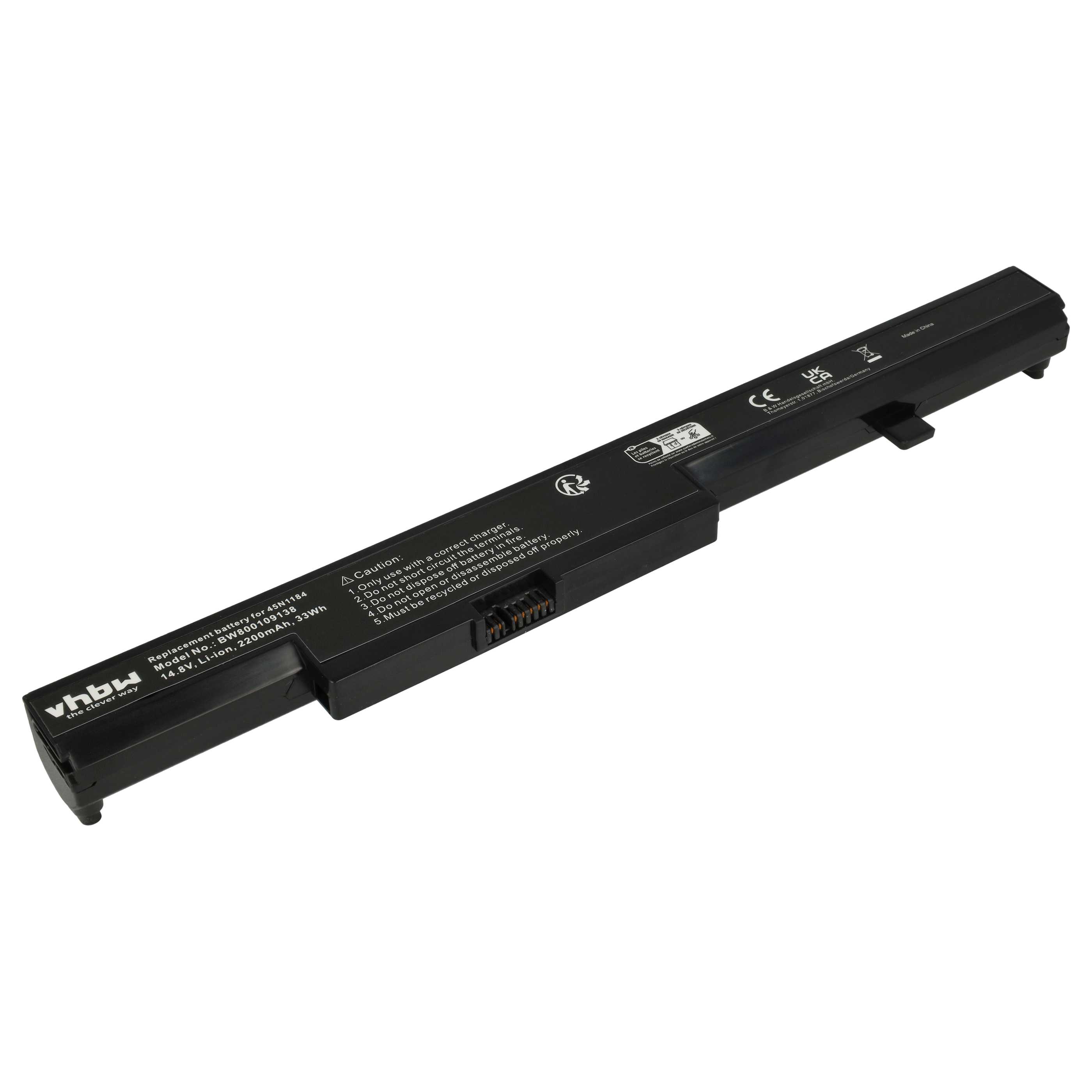 Akumulator do laptopa zamiennik Lenovo 45N1184, 45N1185, 45N1182, 45N1183 - 2200 mAh 14,8 V Li-Ion, czarny