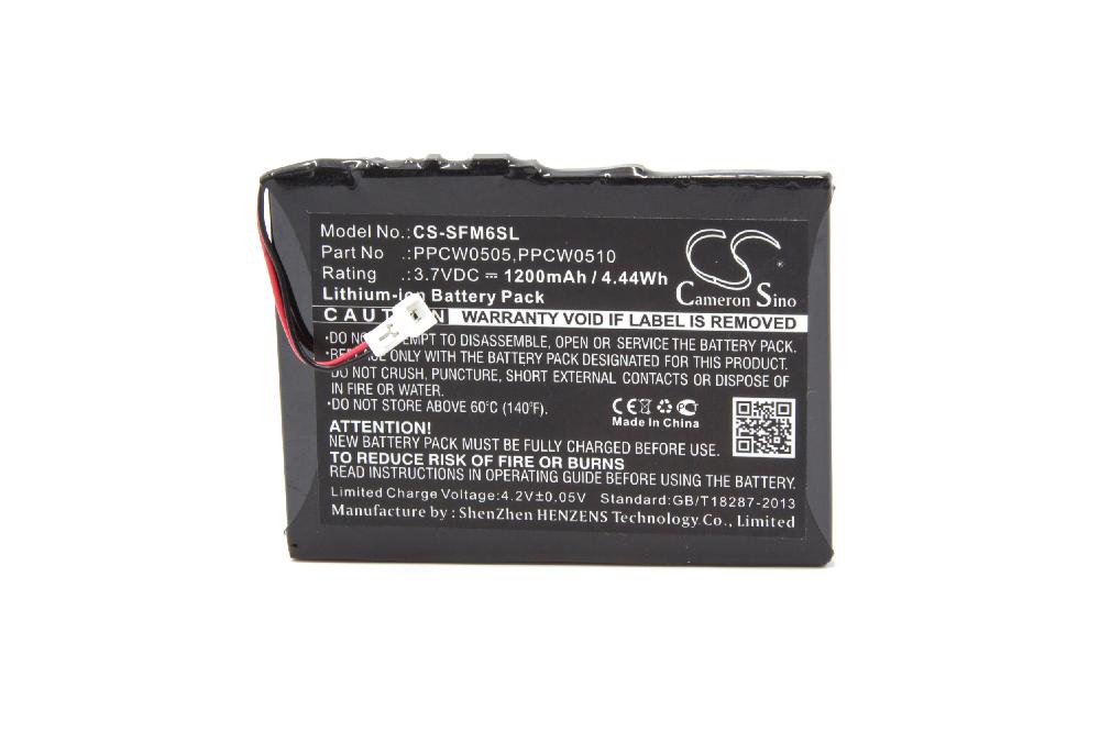 Batería para reproductor MP3 Cowon iAudio X5 30GB, X5L 30GB - 1200 mAh 3,7 V Li-Ion