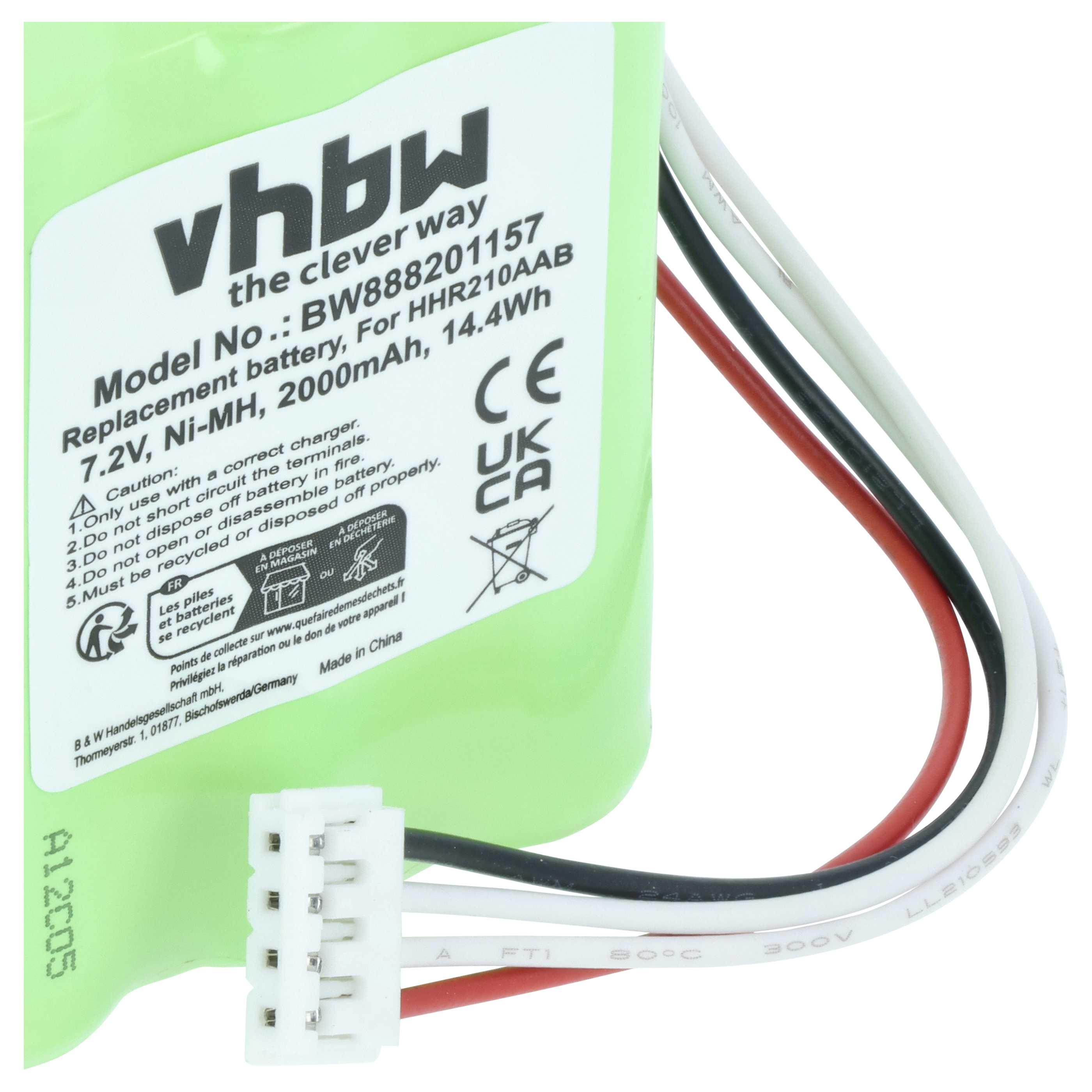 Electric Keyboard Battery replaces Korg KITBAT1002, HHR210AAB - 2000 mAh 7.2 V NiMH