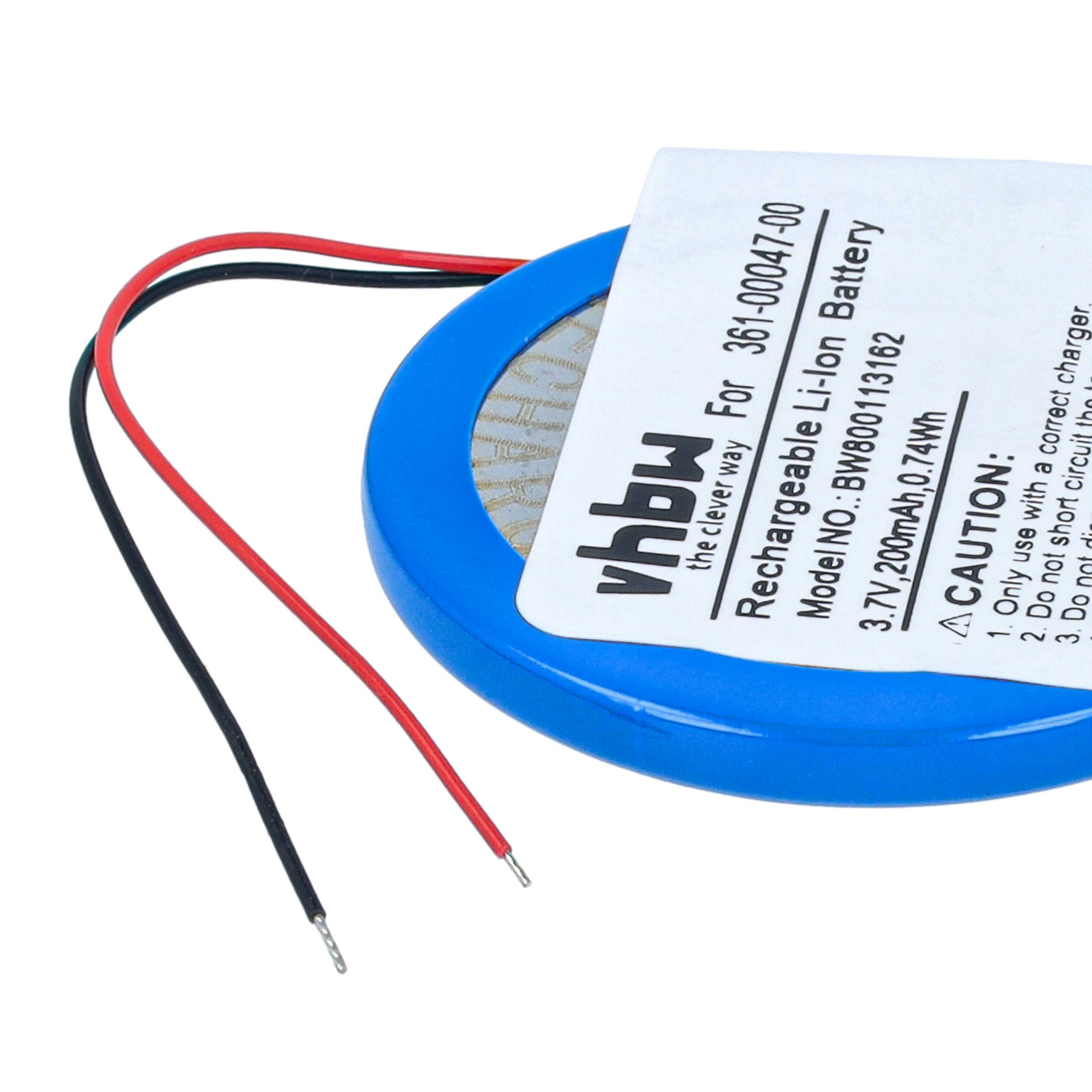 Smartwatch Battery replaces Garmin 361-00047-00, 361-00064-00 - 200 mAh 3.7 V Li-Ion
