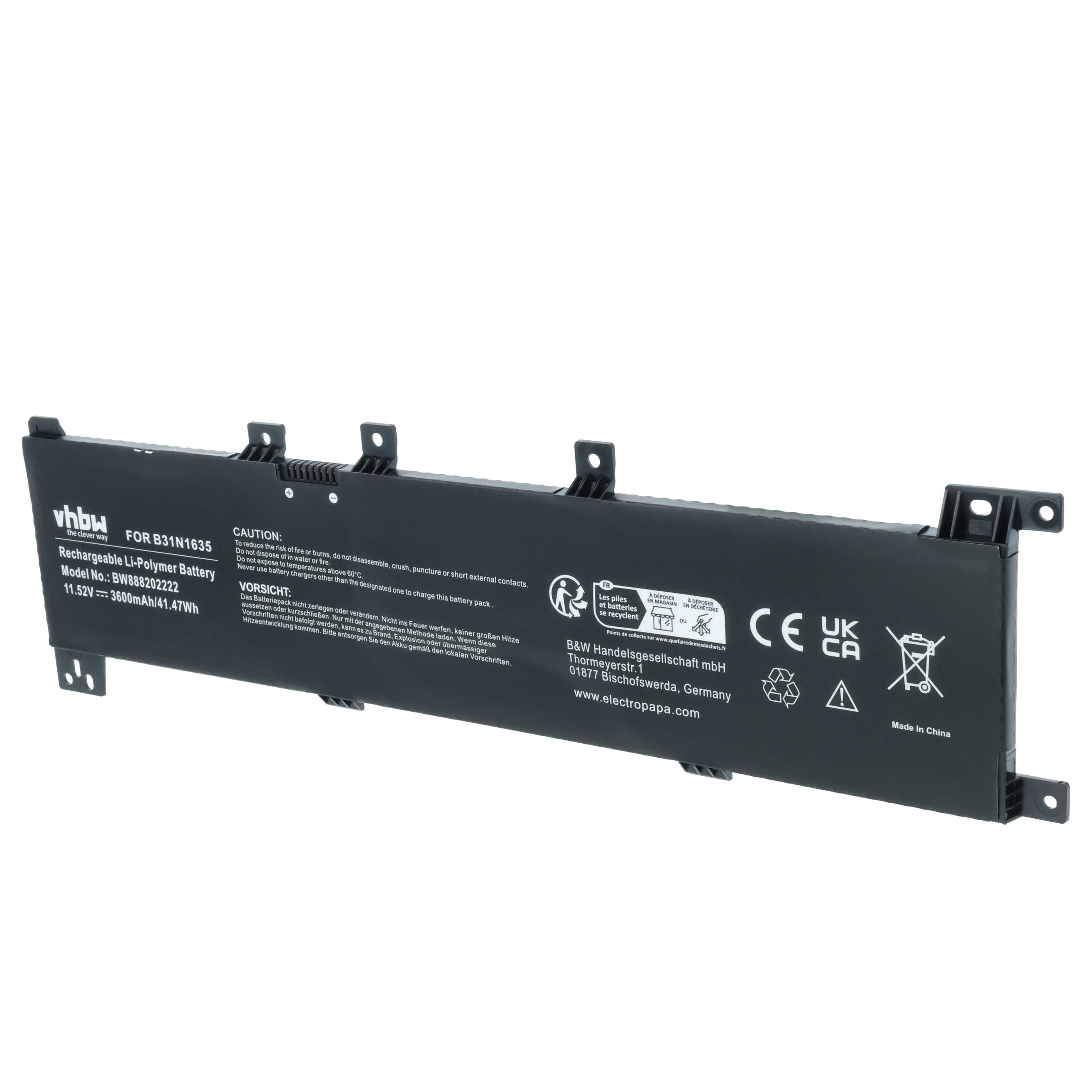 Akumulator do laptopa zamiennik Asus B0B200-02560000, B31N1635 - 3600 mAh 11,52 V LiPo