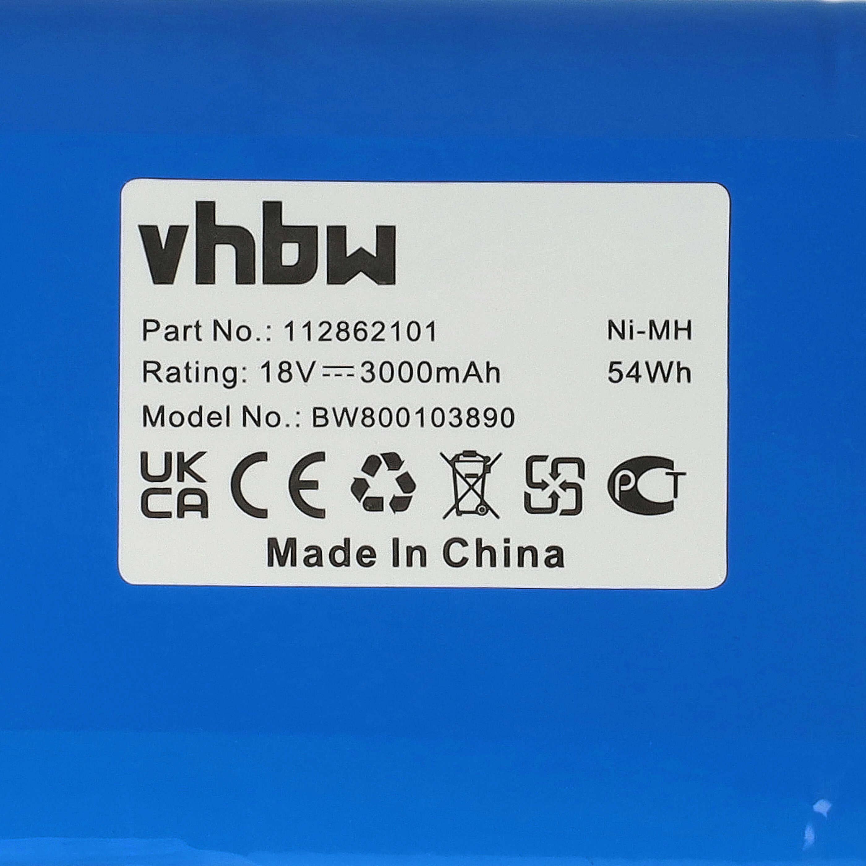 Lawnmower Battery (2 Units) Replacement for Husqvarna 112862101, 1128621-01 - 3000mAh 18V NiMH, blue