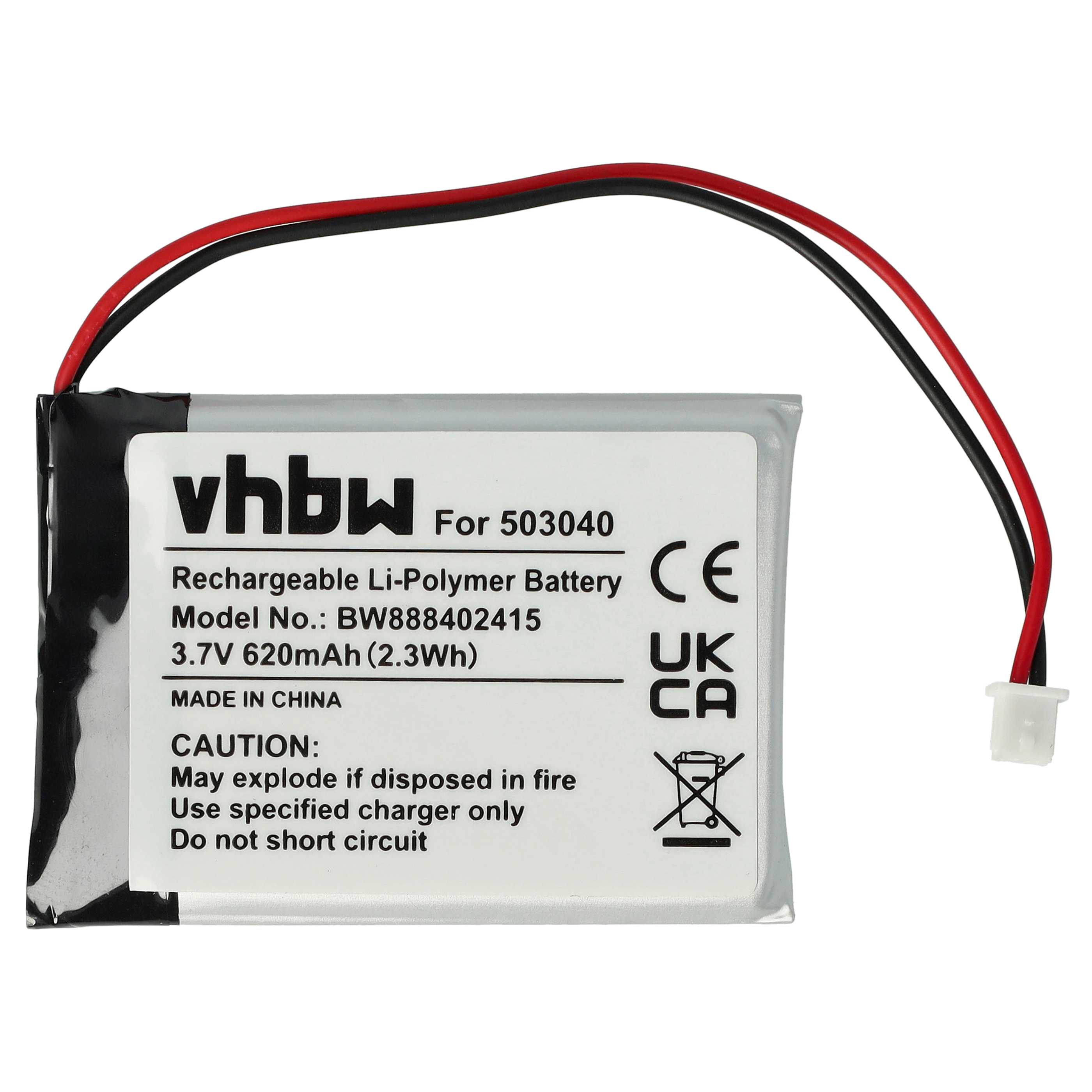 Battery Replacement for 503040 - 620 mAh 3.7 V Li-polymer