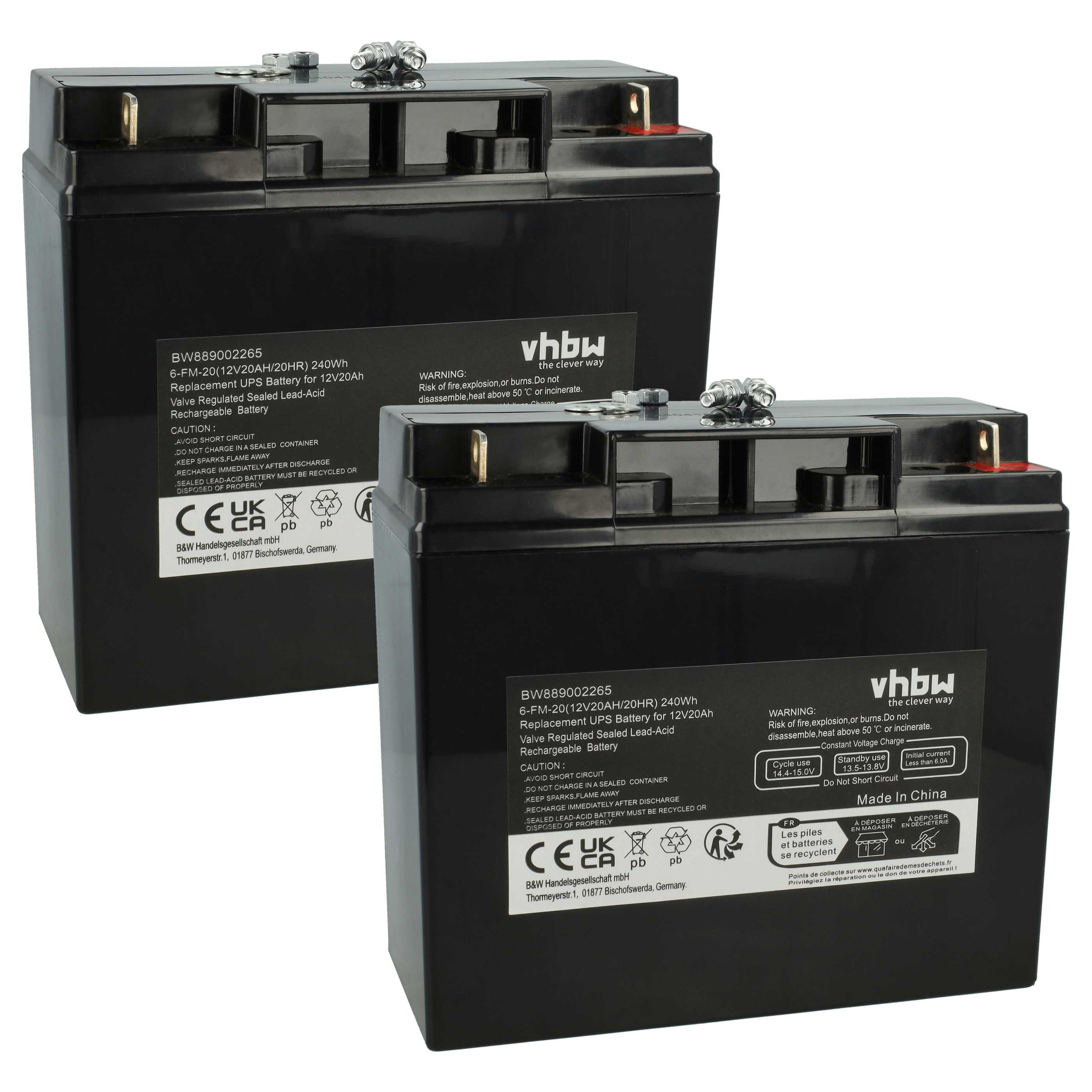 Batterie (2 pcs.) remplace AGM10 ASI - 20Ah 12V AGM