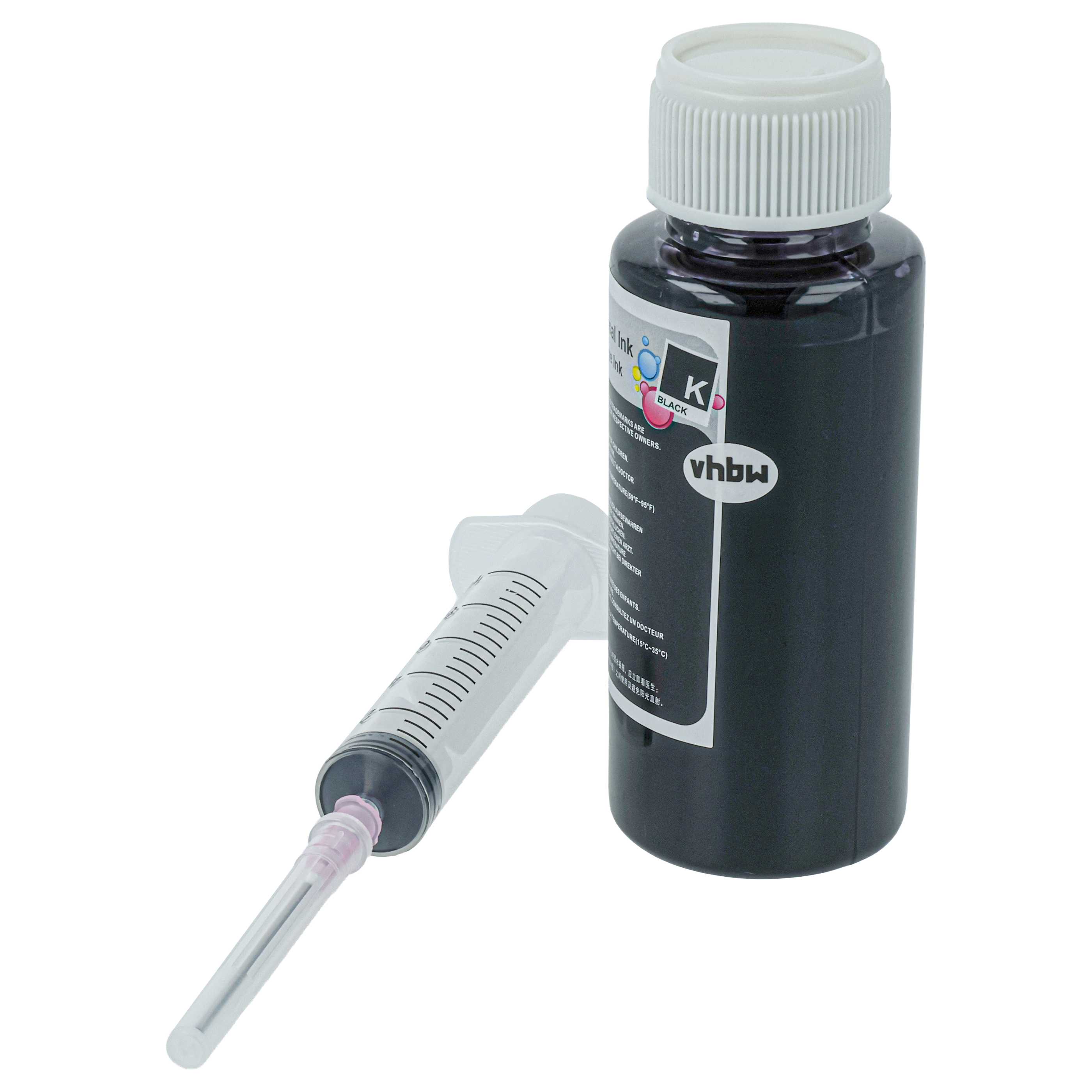 Refill Ink Black suitable for Epson, Brother, HP, Lexmark Printer etc., 100 ml
