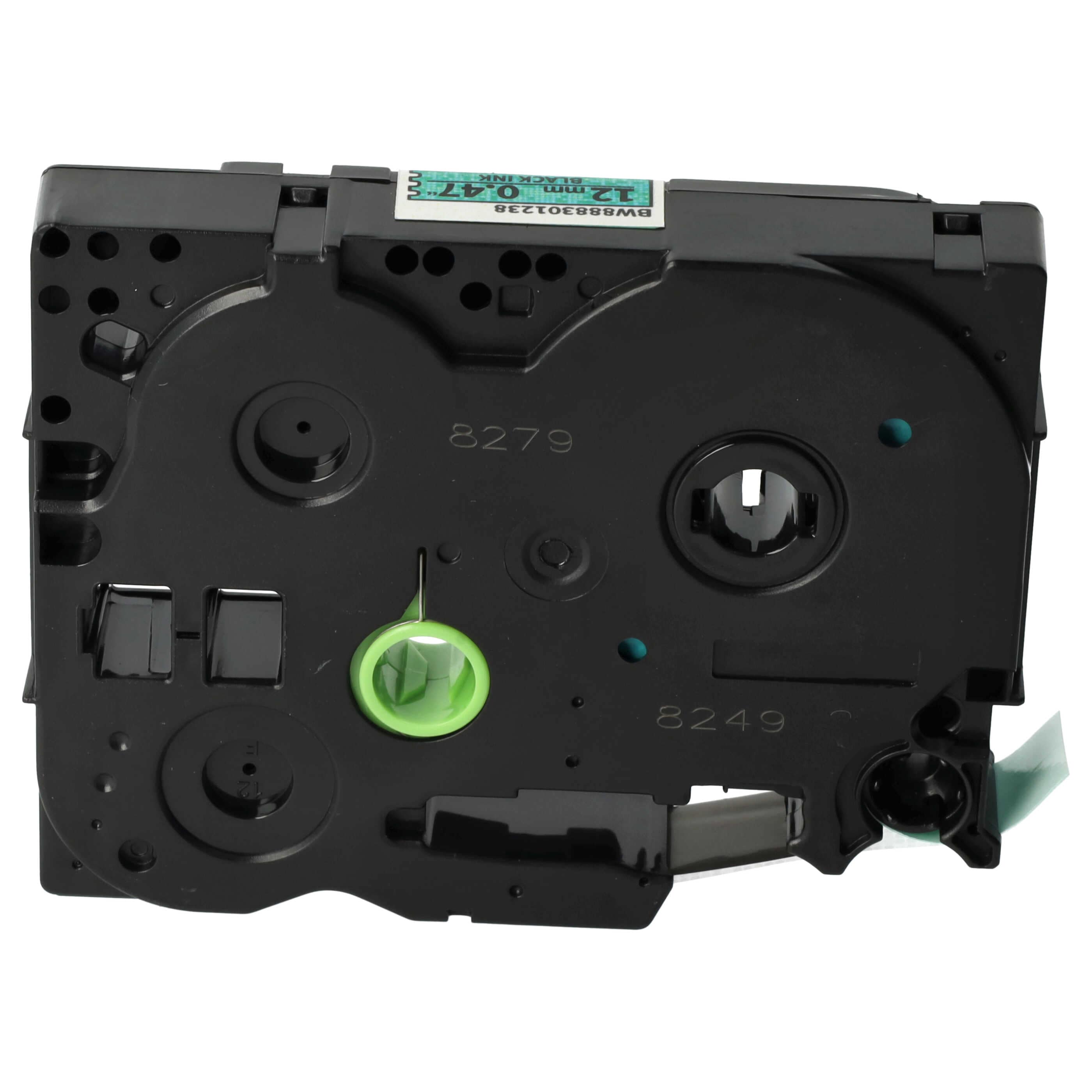 Label Tape as Replacement for Brother TZE-731L1 - 12 mm Black to Green (Glitter)