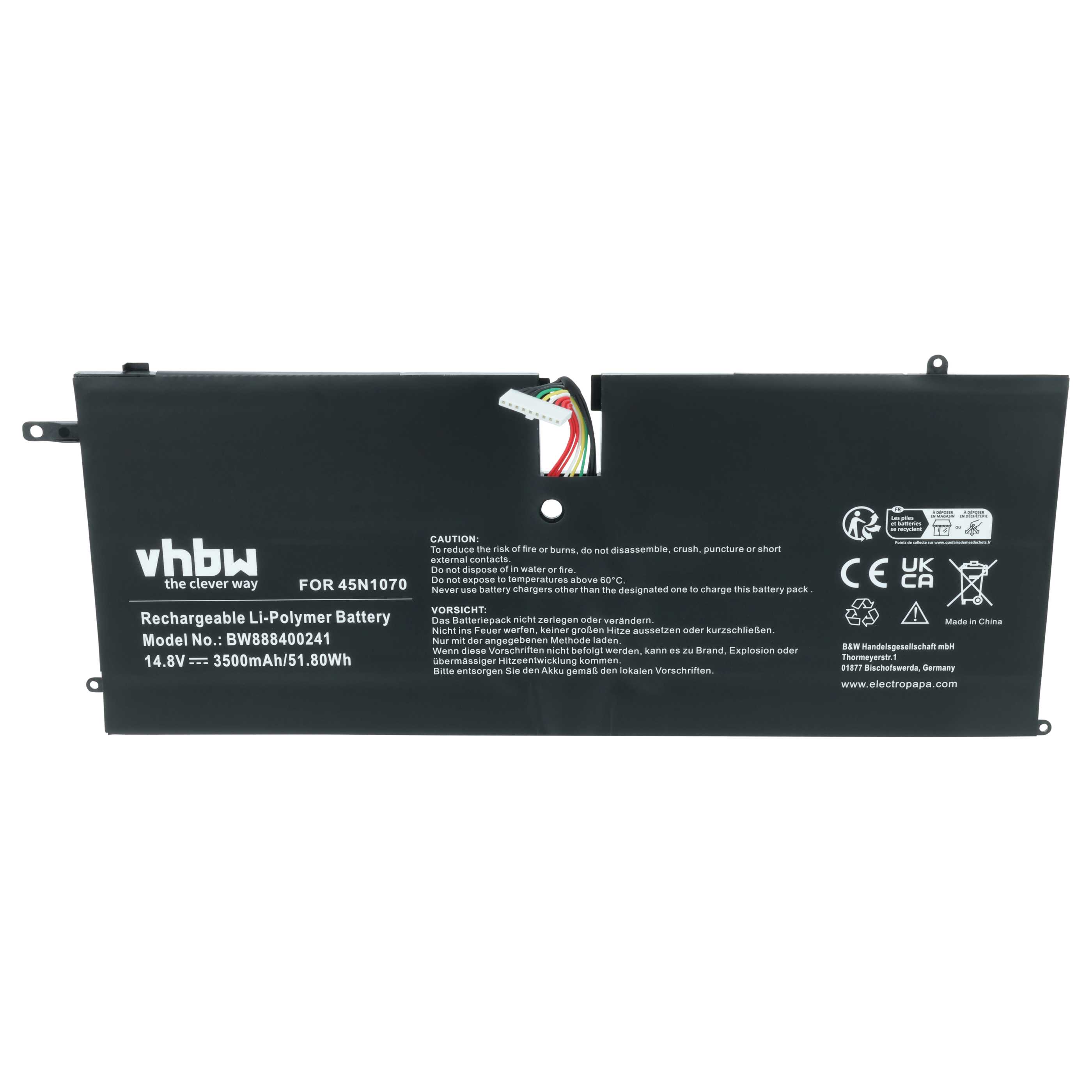 Akumulator do laptopa zamiennik Lenovo 45N1071, 45N1070 - 3500 mAh 14,8 V LiPo