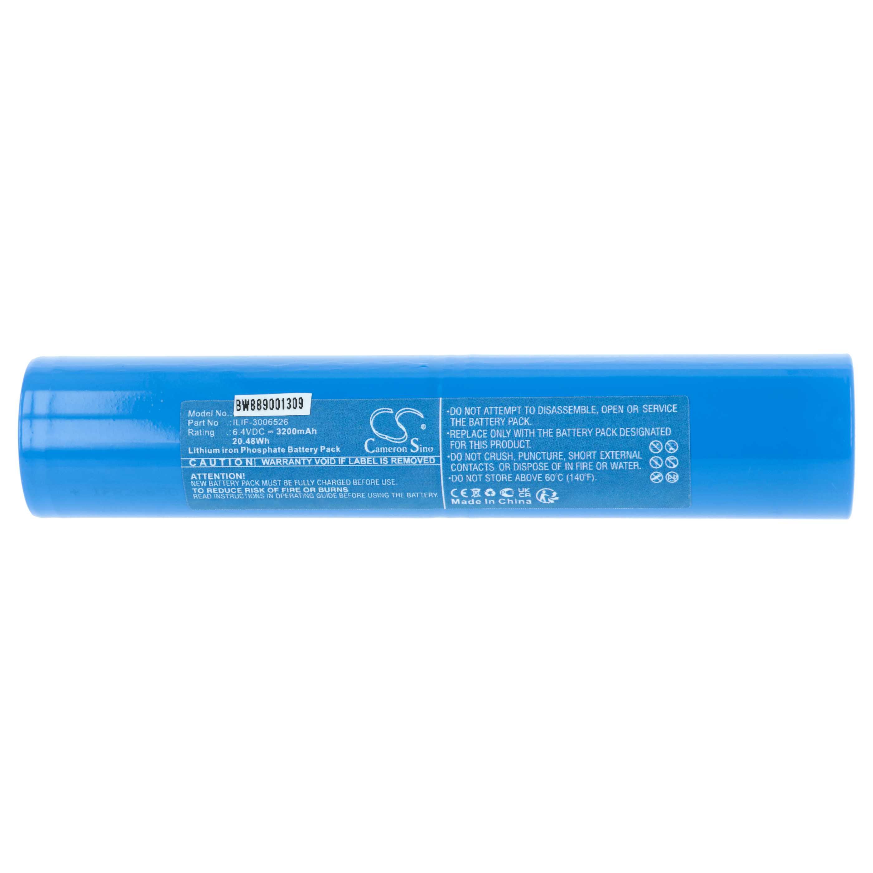 Taschenlampe-Akku (5 Stück) als Ersatz für Maglite ILIF-3006526 für Maglite - 3200mAh 6,4V Li-Ion