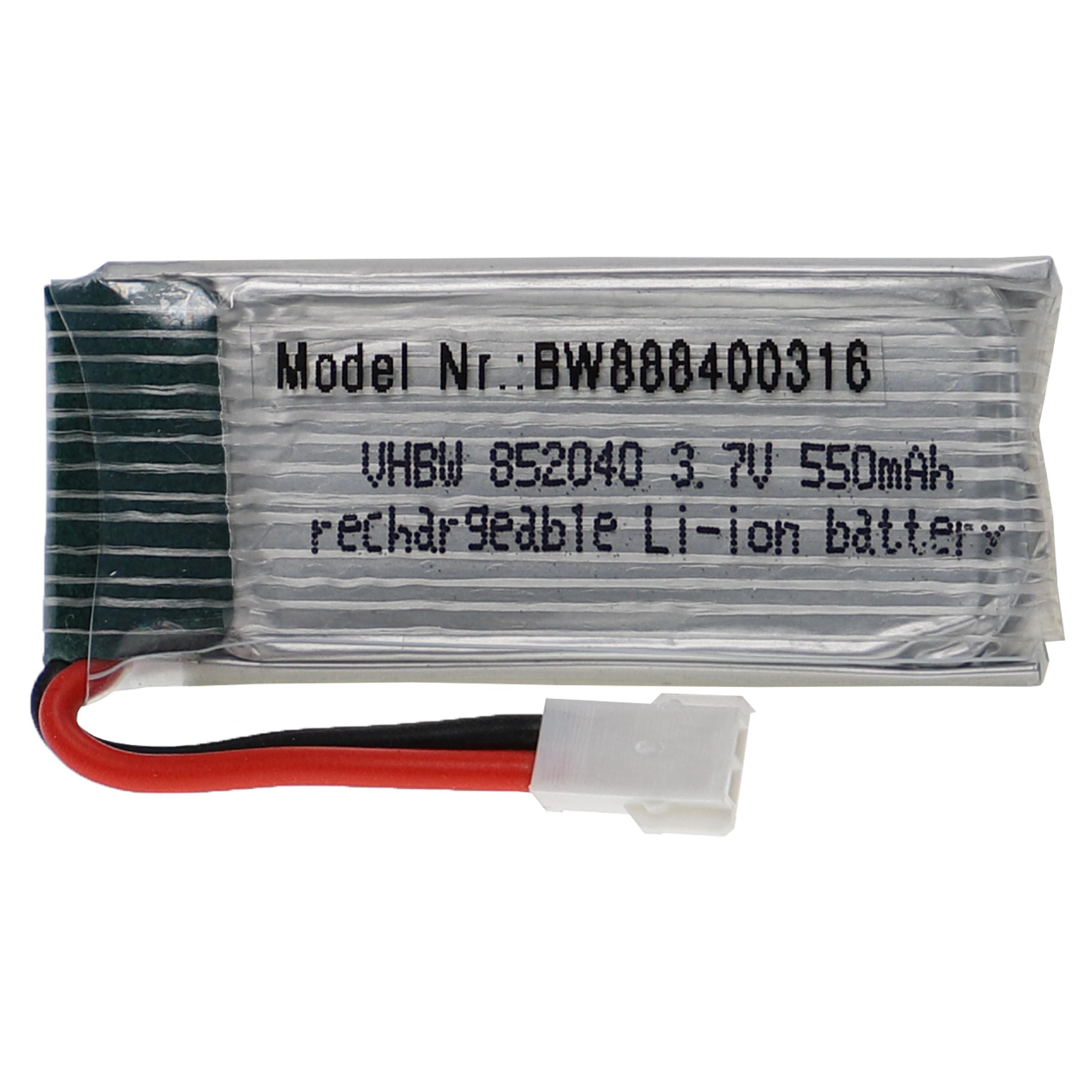 Batería para dispositivos modelismo - 550 mAh 3,7 V Li-poli, XH 2.54 2P