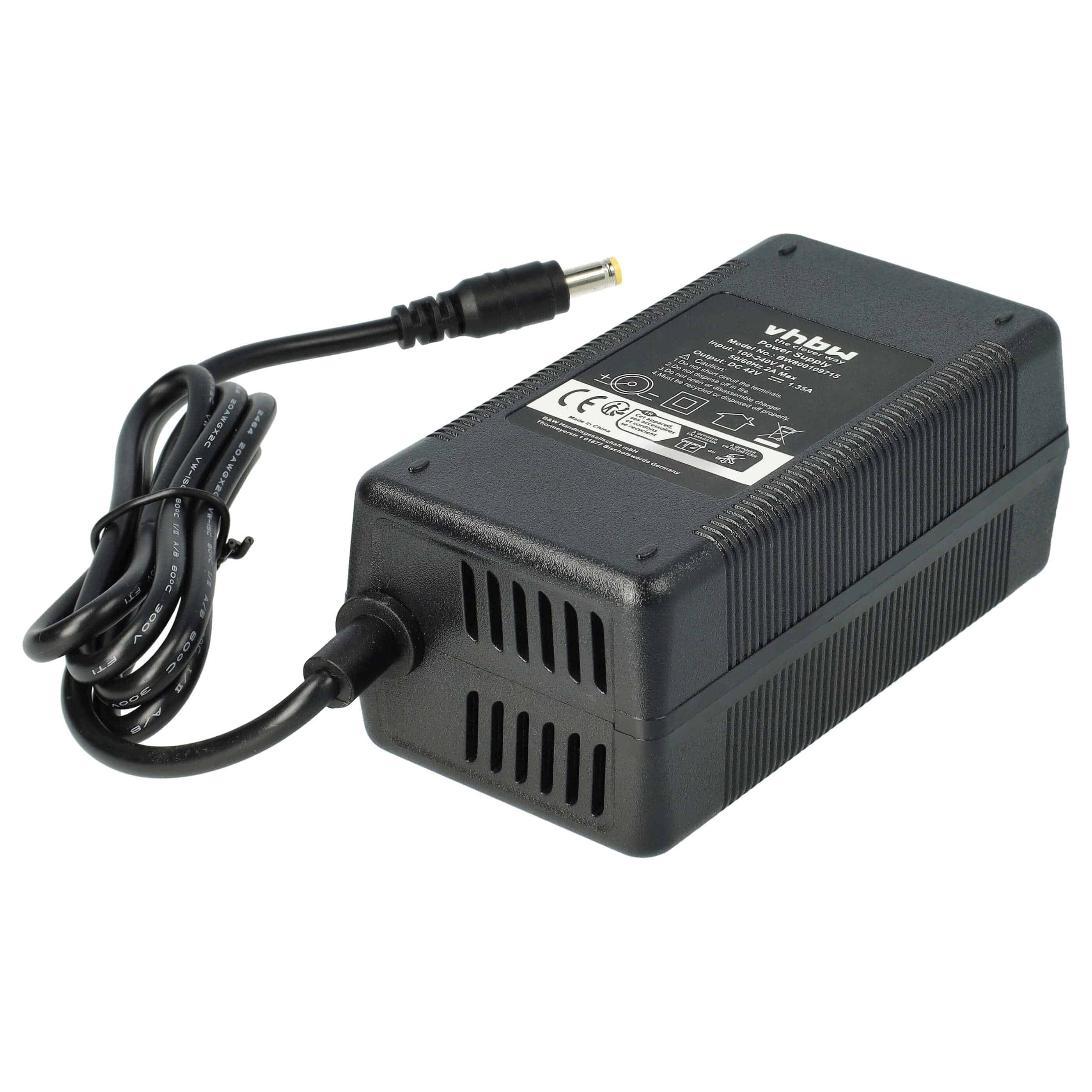 Charger replaces ACK4201 for Li-Ion E-Bike Battery etc. - For 36 V Batteries, With Round Plug, 1.35 A
