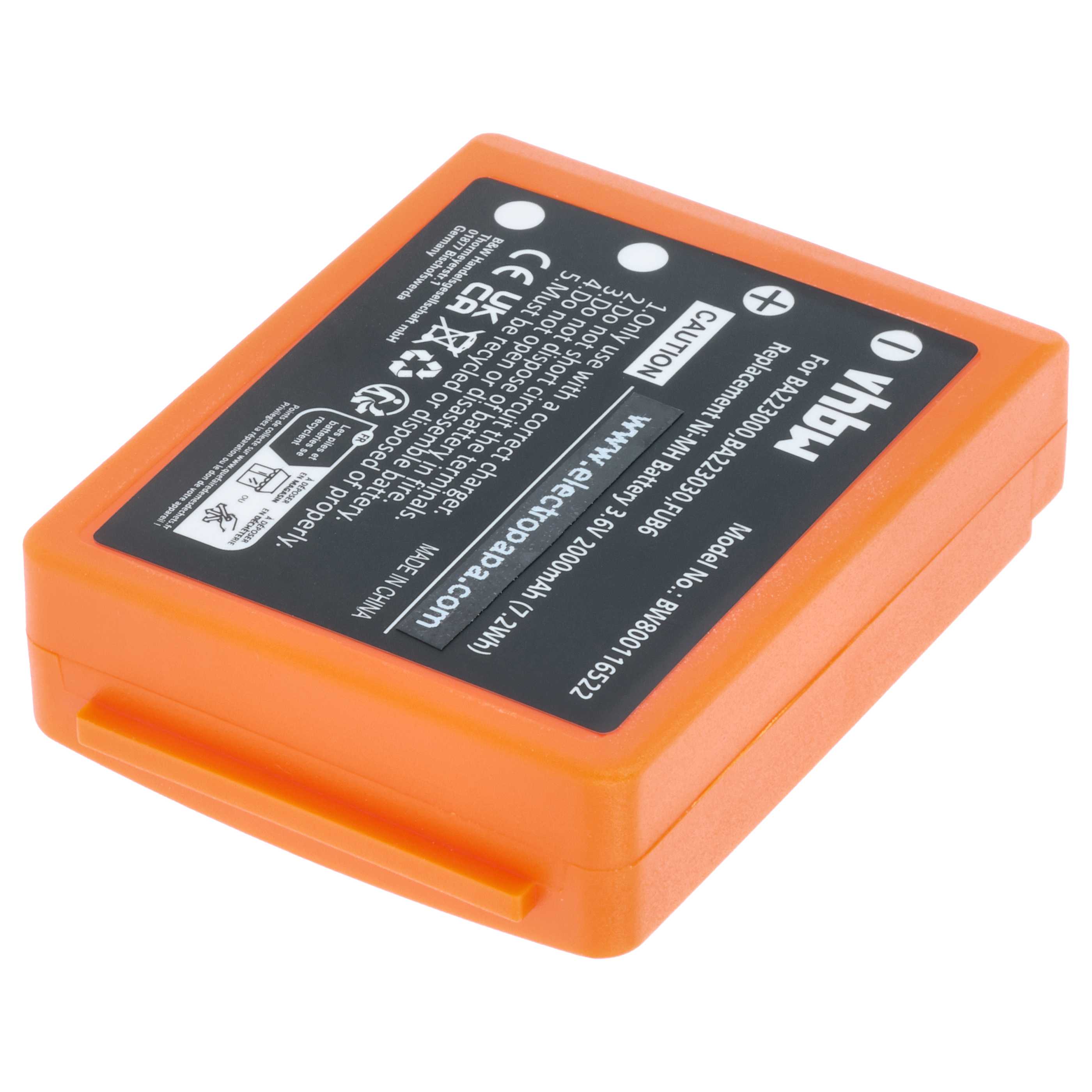 Battery as Replacement for HBC BA223031, BA223001, BA223000, BA223030 Remote Control - 2000 mAh 3.6 V NiMH
