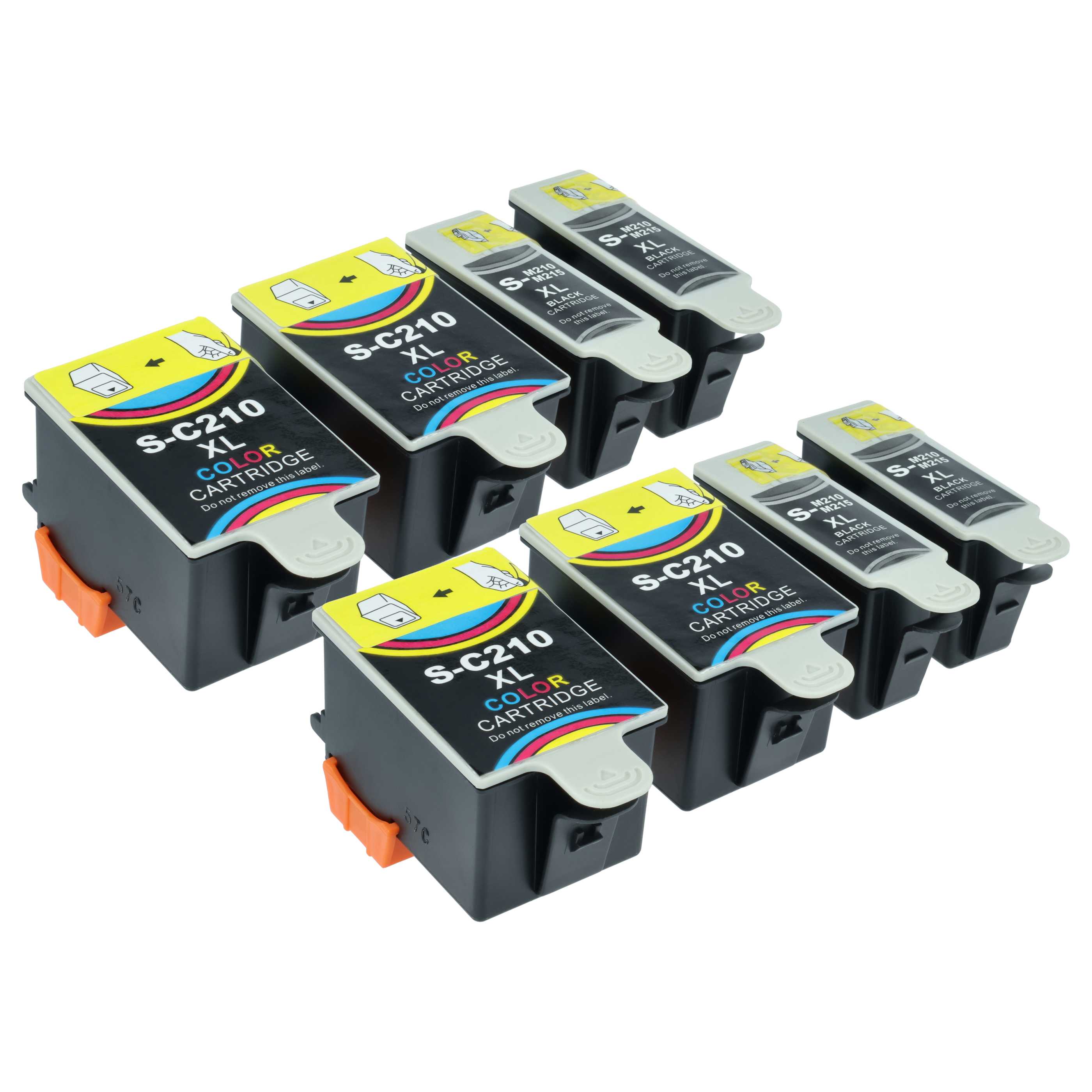 8x Ink Cartridges replaces Samsung INK-M210, INK-M215 black, NK-C210 colour CJX-1000 Printer - B/C/M/Y