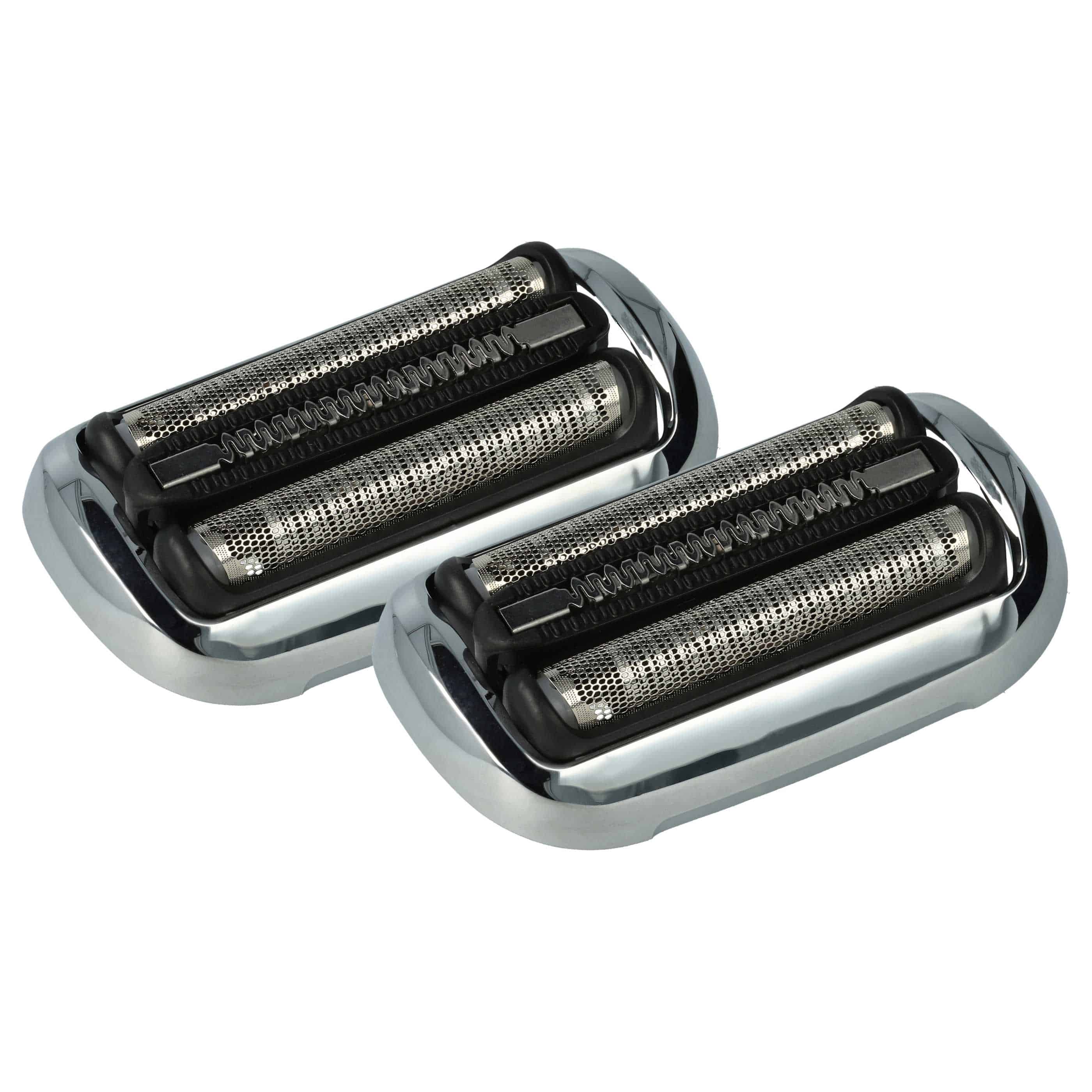 2x cabezales reemplaza Braun 73S, 81746548 para afeitadoras Braun - negro / blanco / plata