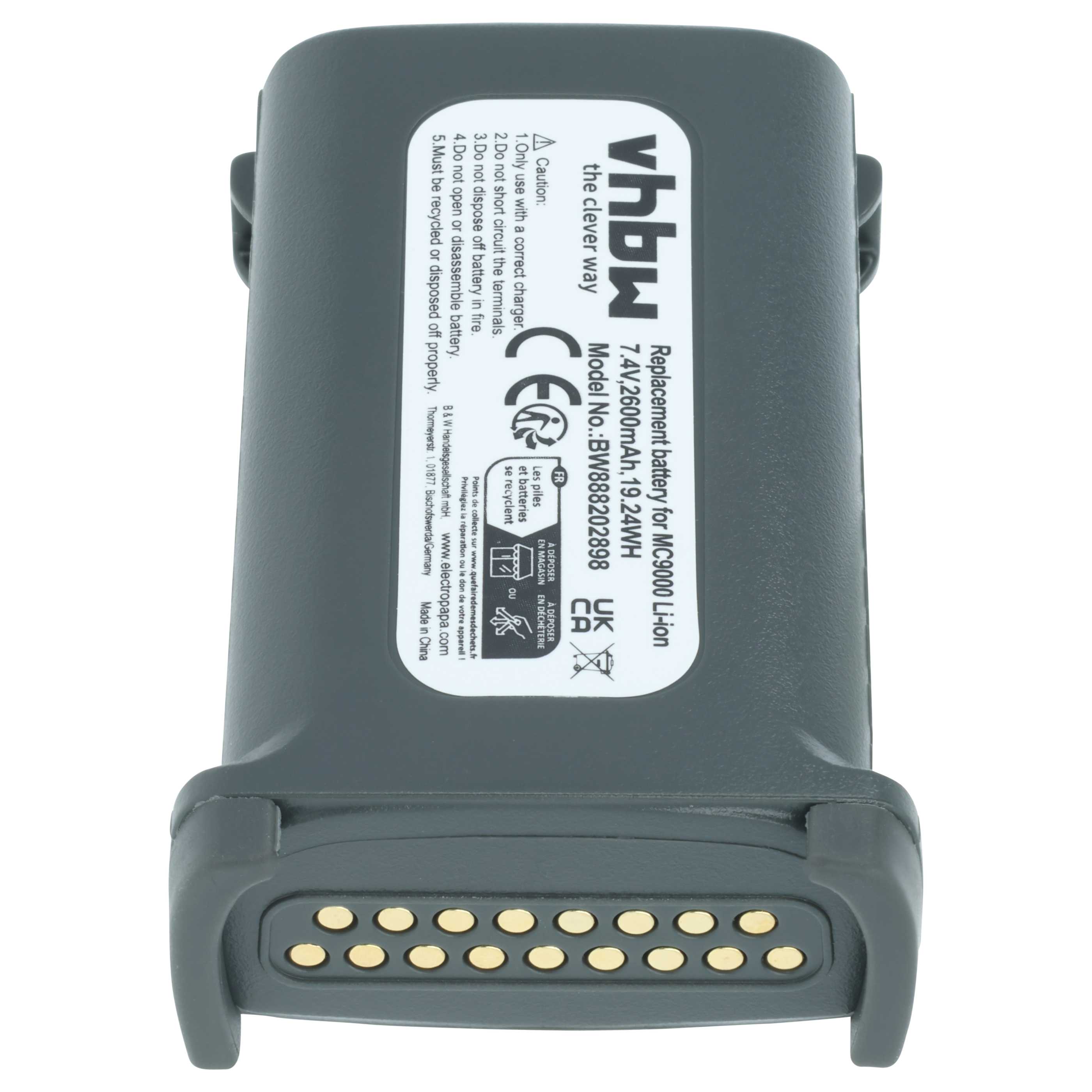 Batteria per computer portatile scanner sostituisce Symbol 21-65587-01, 21-61261-01 - 2600mAh 7,4V Li-Ion