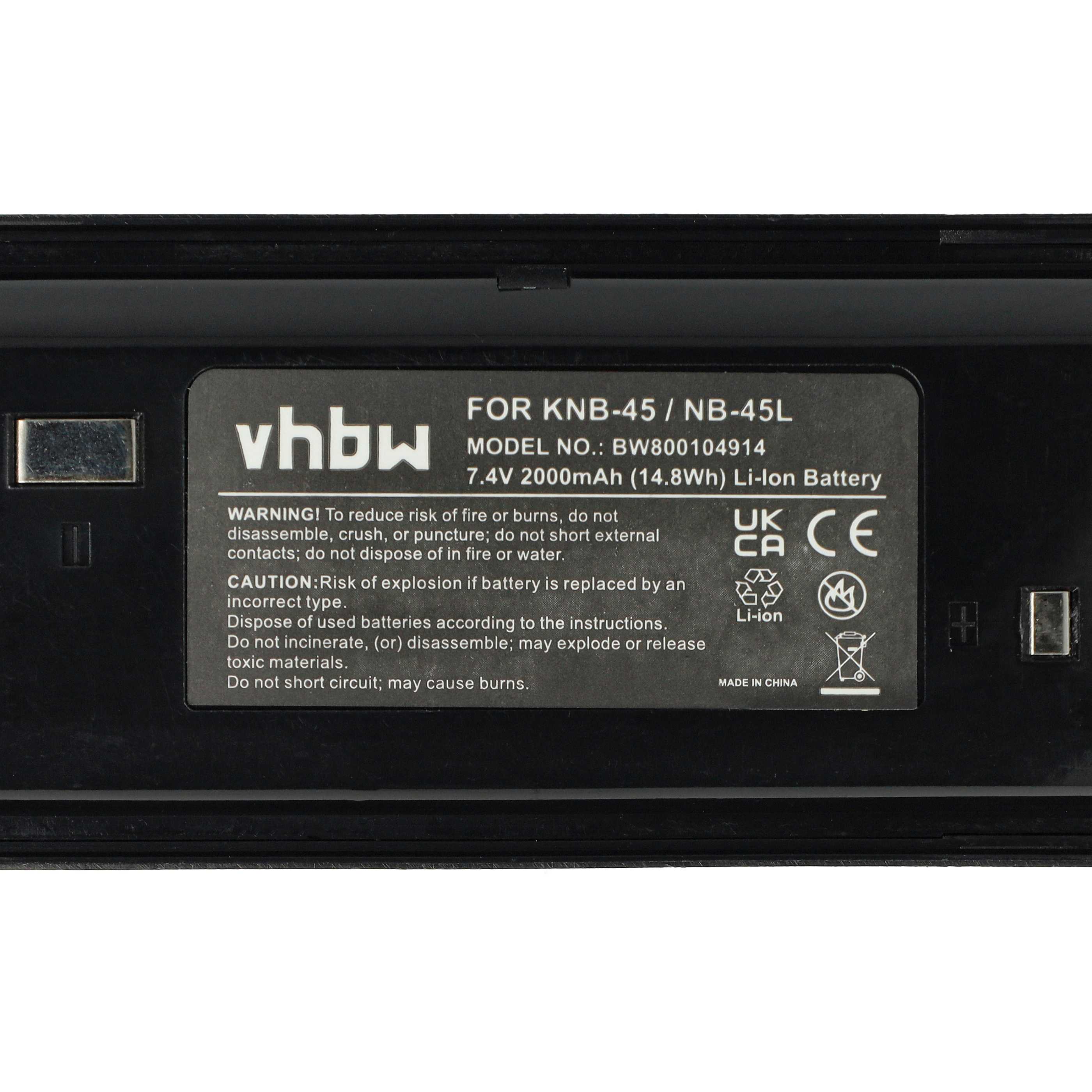 Akku als Ersatz für Kenwood KNB-45, KNB-45L, KNB-45Li für Funkgerät - 2000mAh 7,4V Li-Ion