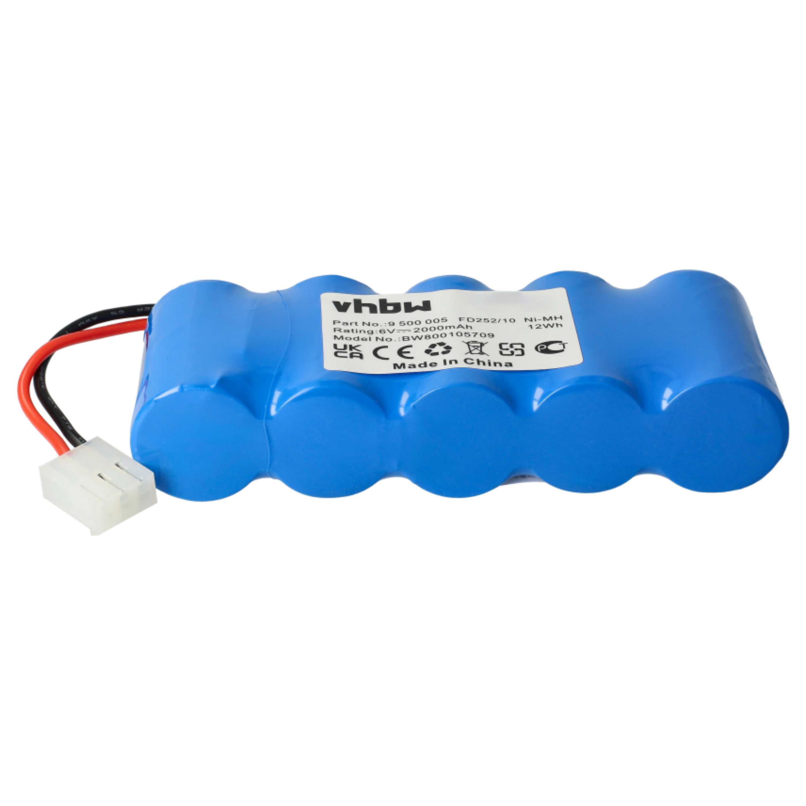 2x Batería reemplaza Bosch 8781105908, 710055, 8787335119 para diversos dispositivos (2000 mAh, 6 V, NiMH)