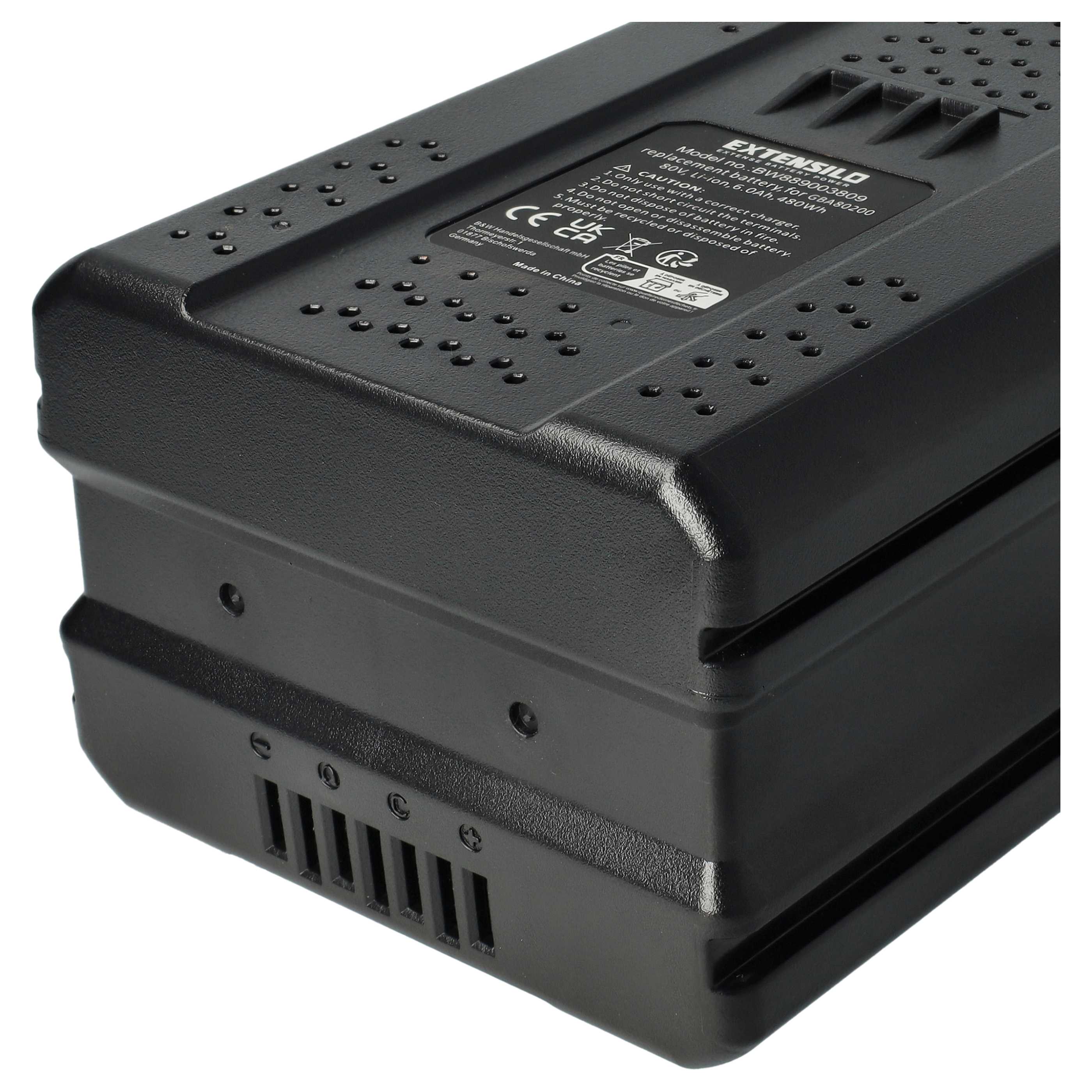 2x Battery replaces Greenworks 2901307, 2901302, 2902407, 2901207 Electric Power Tool - 6000 mAh, 80 V, Li-Ion