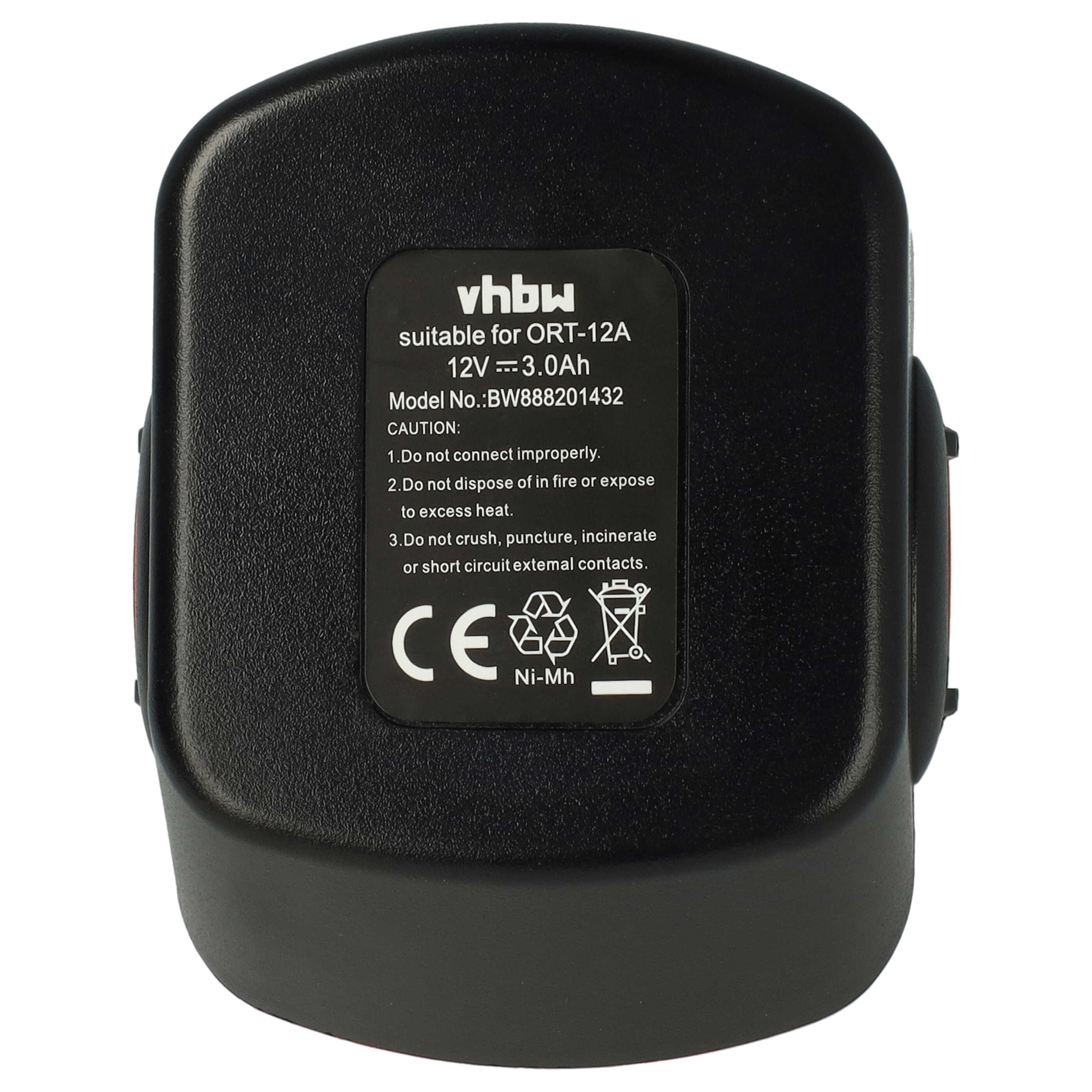 Electric Power Tool Battery Replaces Bosch 2 607 335 261, 2 607 335 262, 2 60 7335 249 - 3000 mAh, 12 V, NiMH