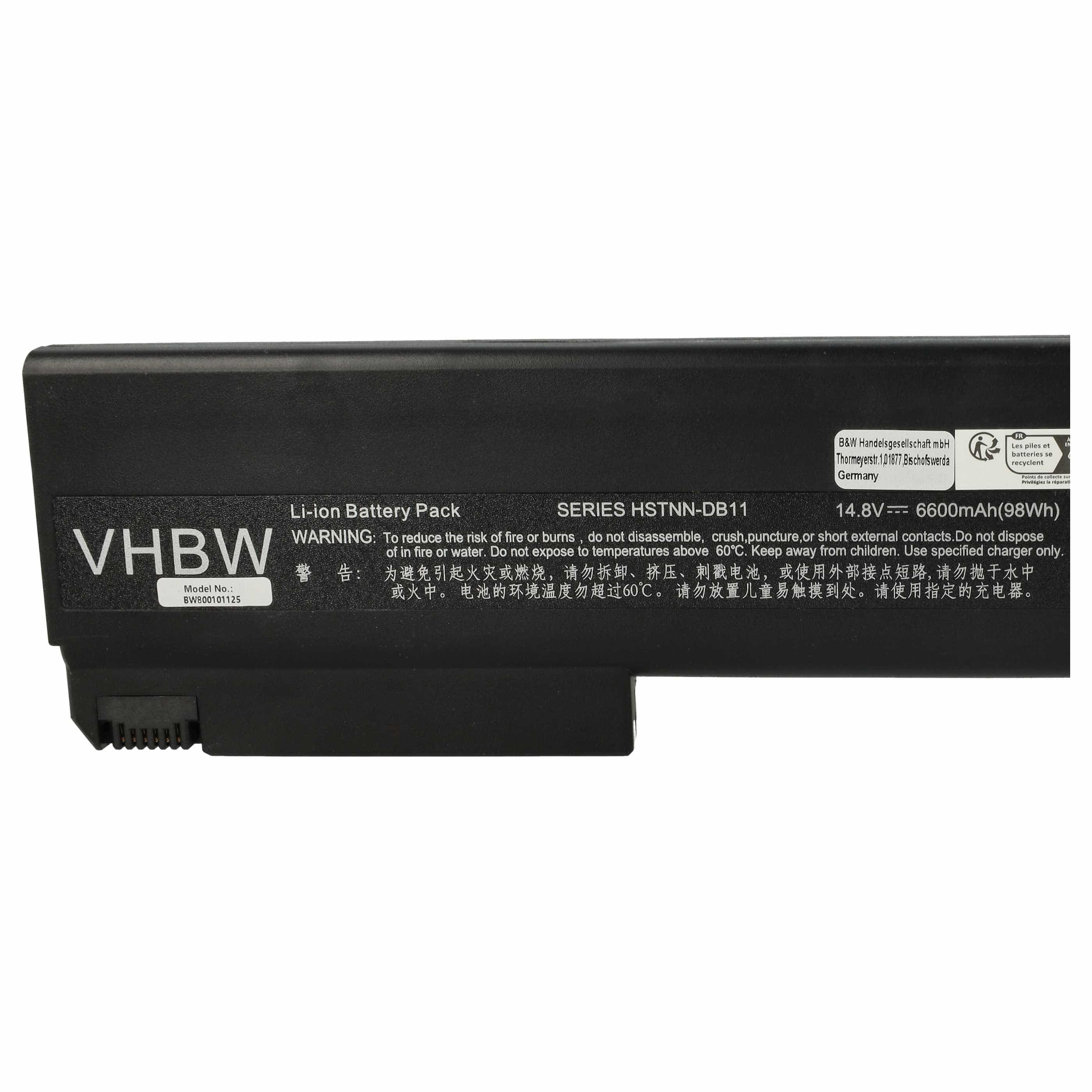 Akumulator do laptopa zamiennik HP 372771-001, 381374-001, 398876-001 - 6600 mAh 14,8 V Li-Ion, czarny
